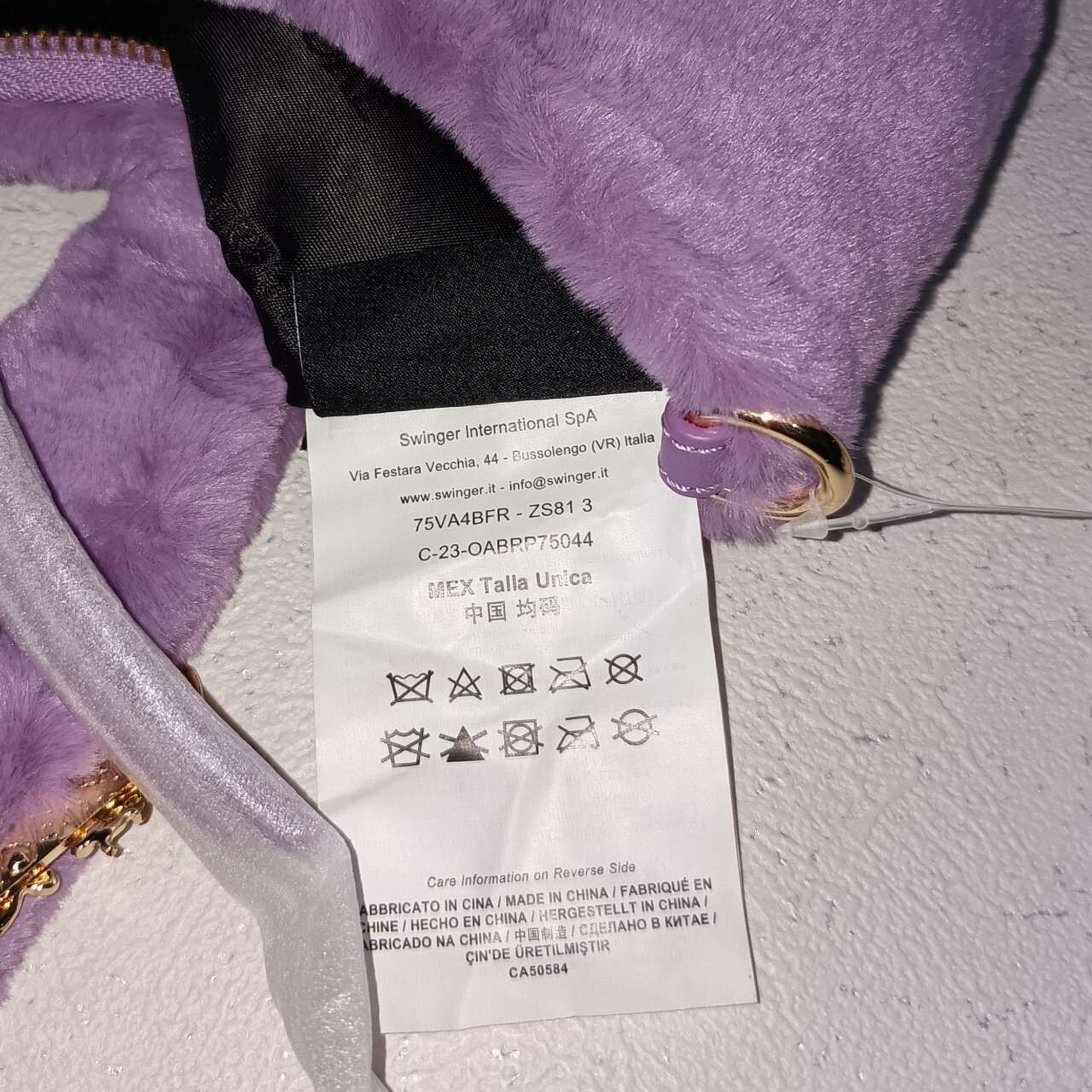 Versace Jeans Couture Faux Fur Purple Sling Bag 