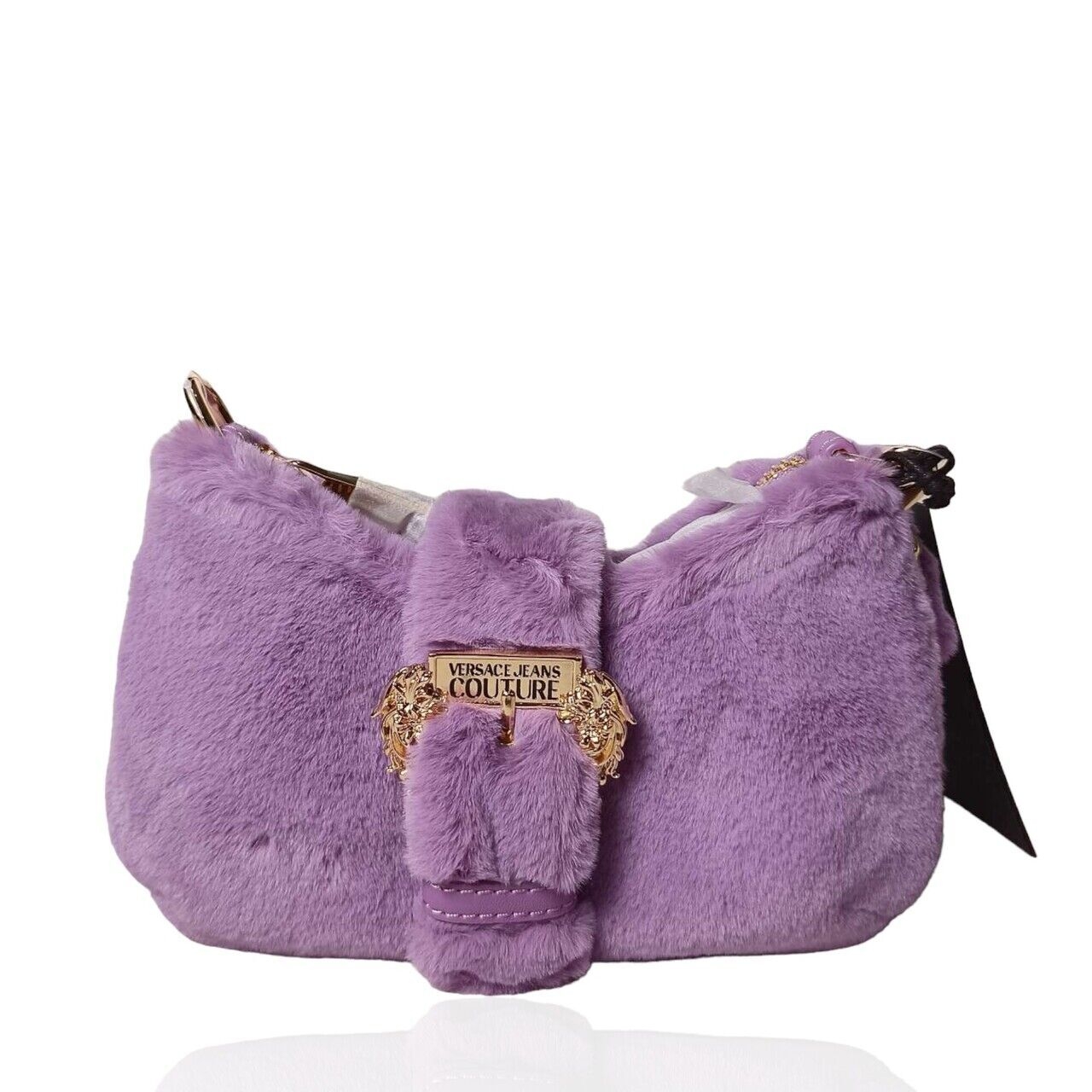 Versace Jeans Couture Faux Fur Purple Sling Bag 