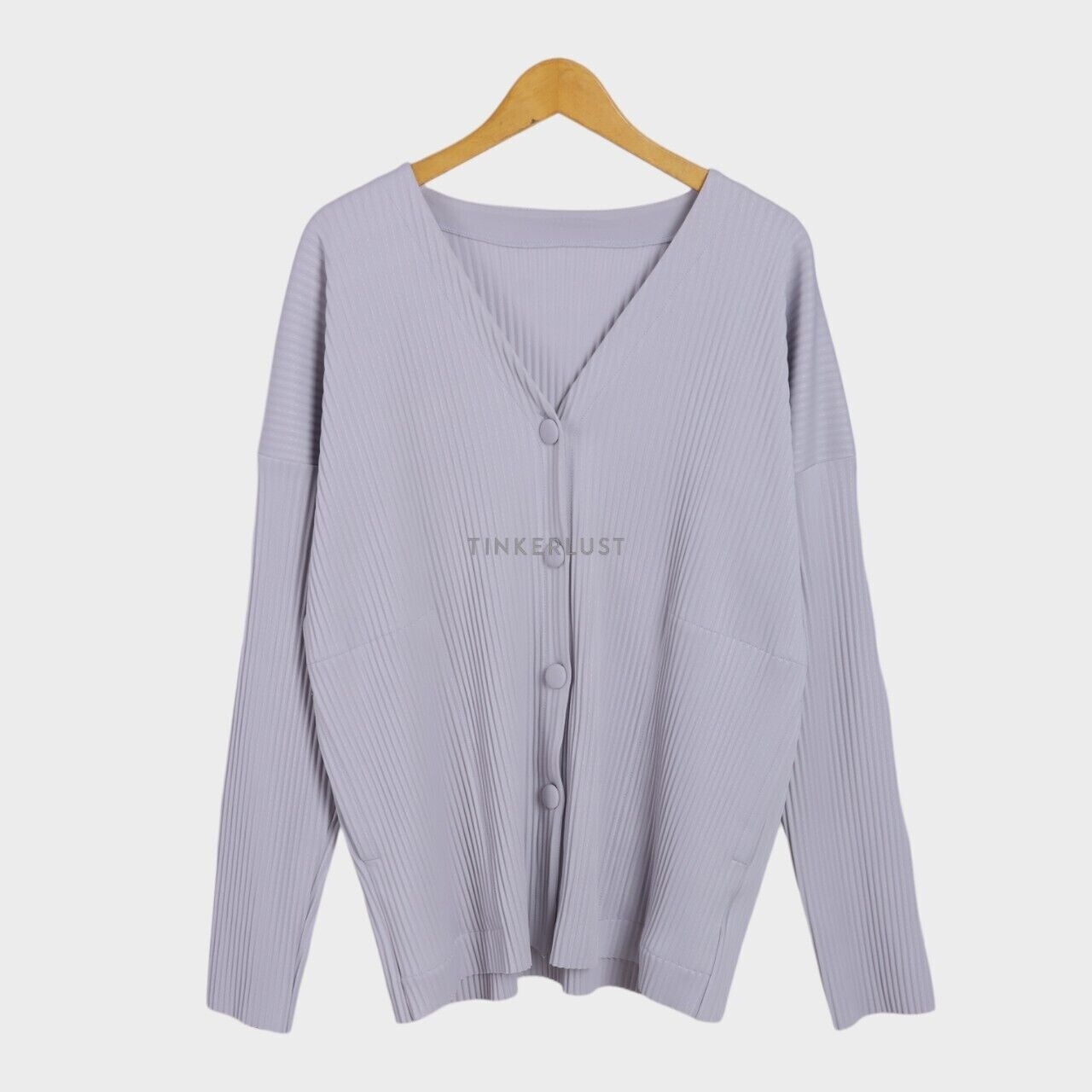 Duma Light Grey Pleated Cardigan