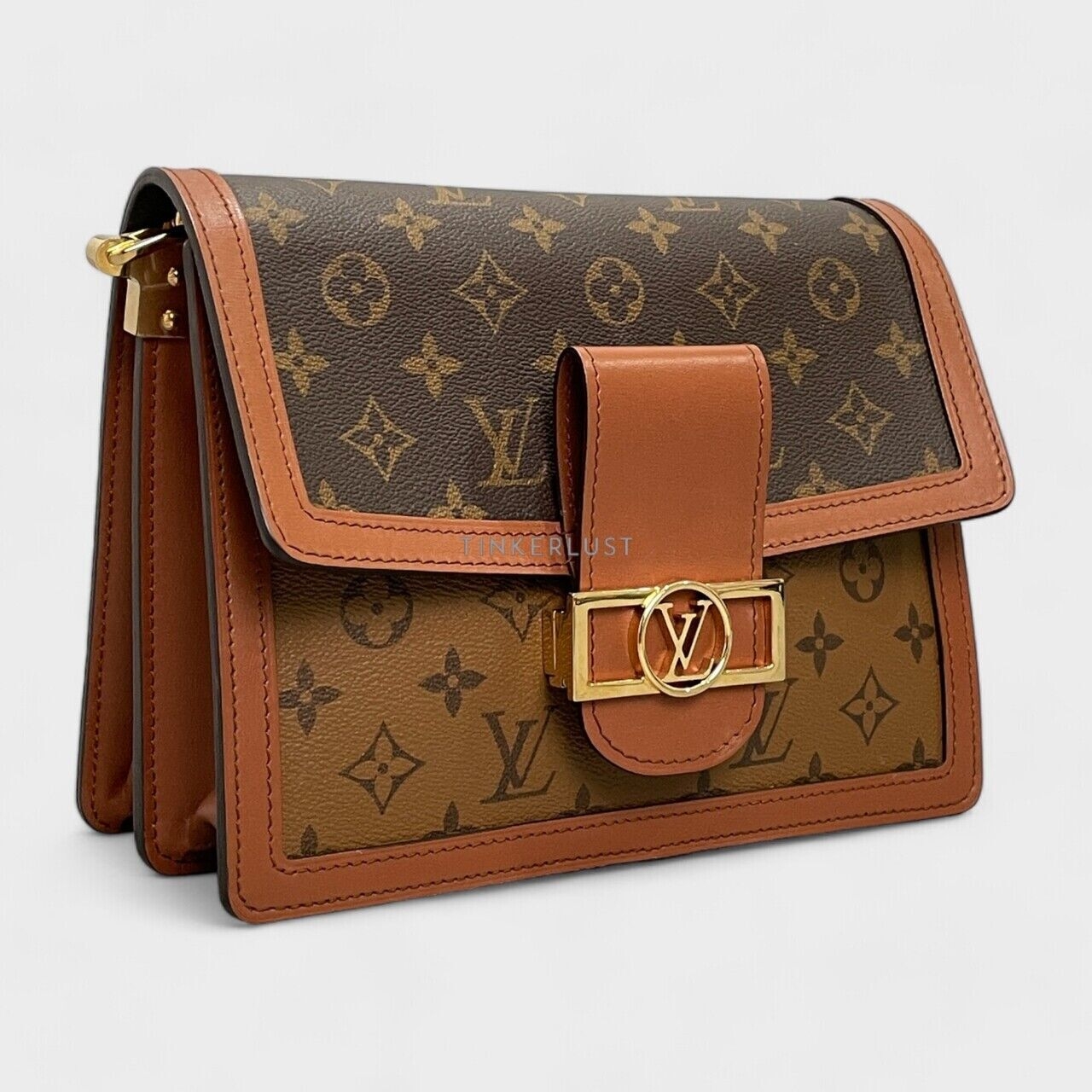 Louis Vuitton Dauphine MM Monogram Reverse Brown GHW Shoulder Bag