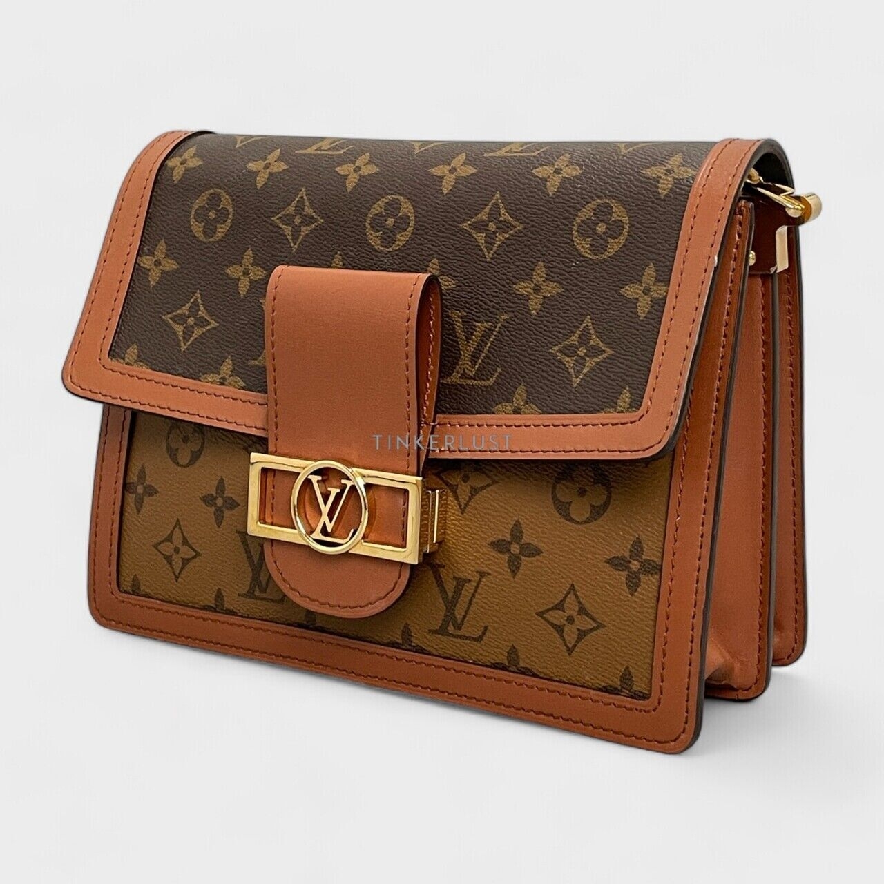 Louis Vuitton Dauphine MM Monogram Reverse Brown GHW Shoulder Bag