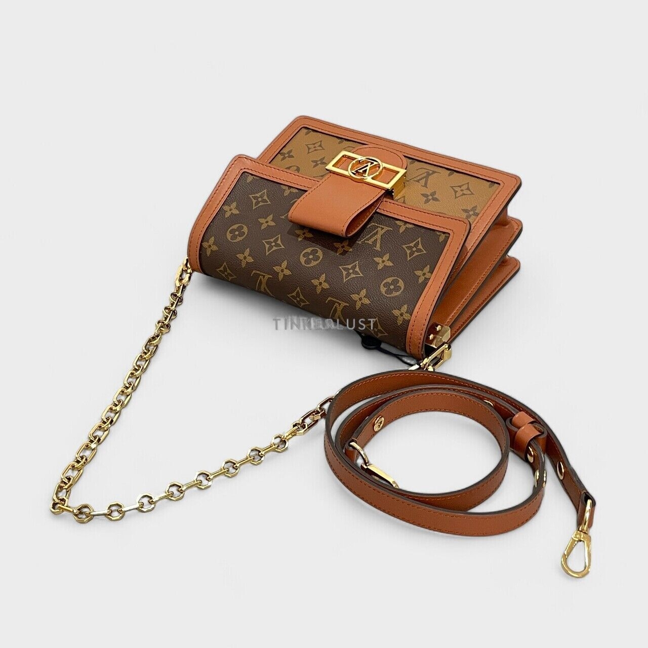 Louis Vuitton Dauphine MM Monogram Reverse Brown GHW Shoulder Bag