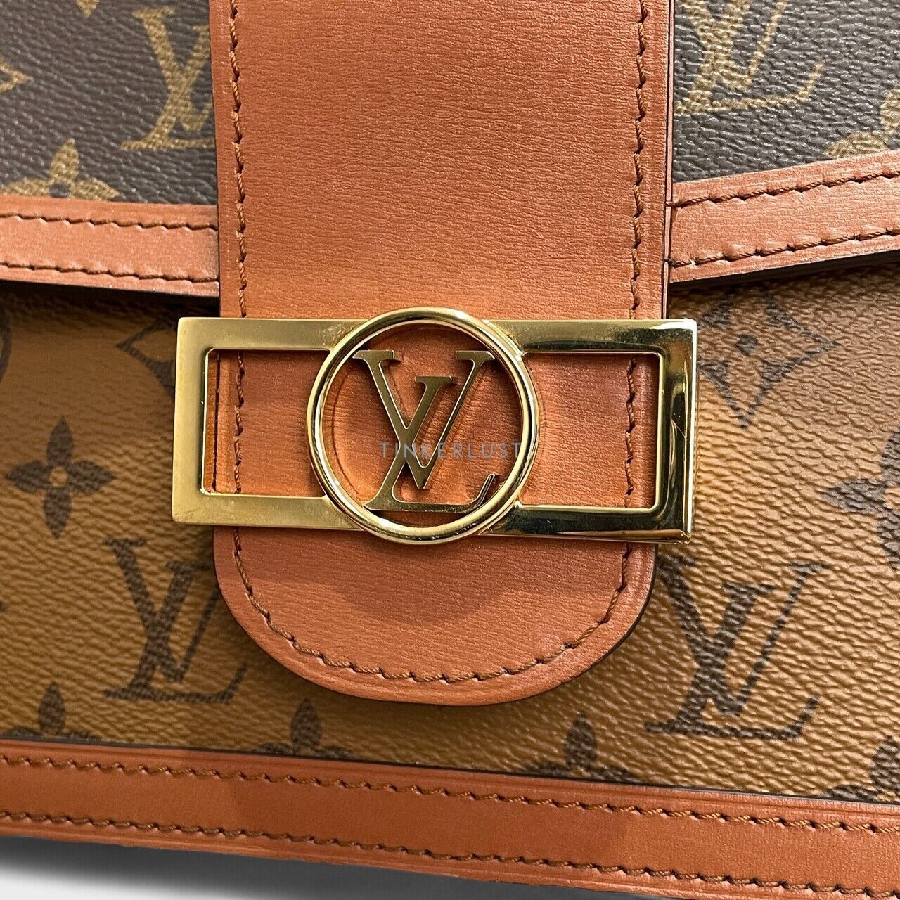 Louis Vuitton Dauphine MM Monogram Reverse Brown GHW Shoulder Bag