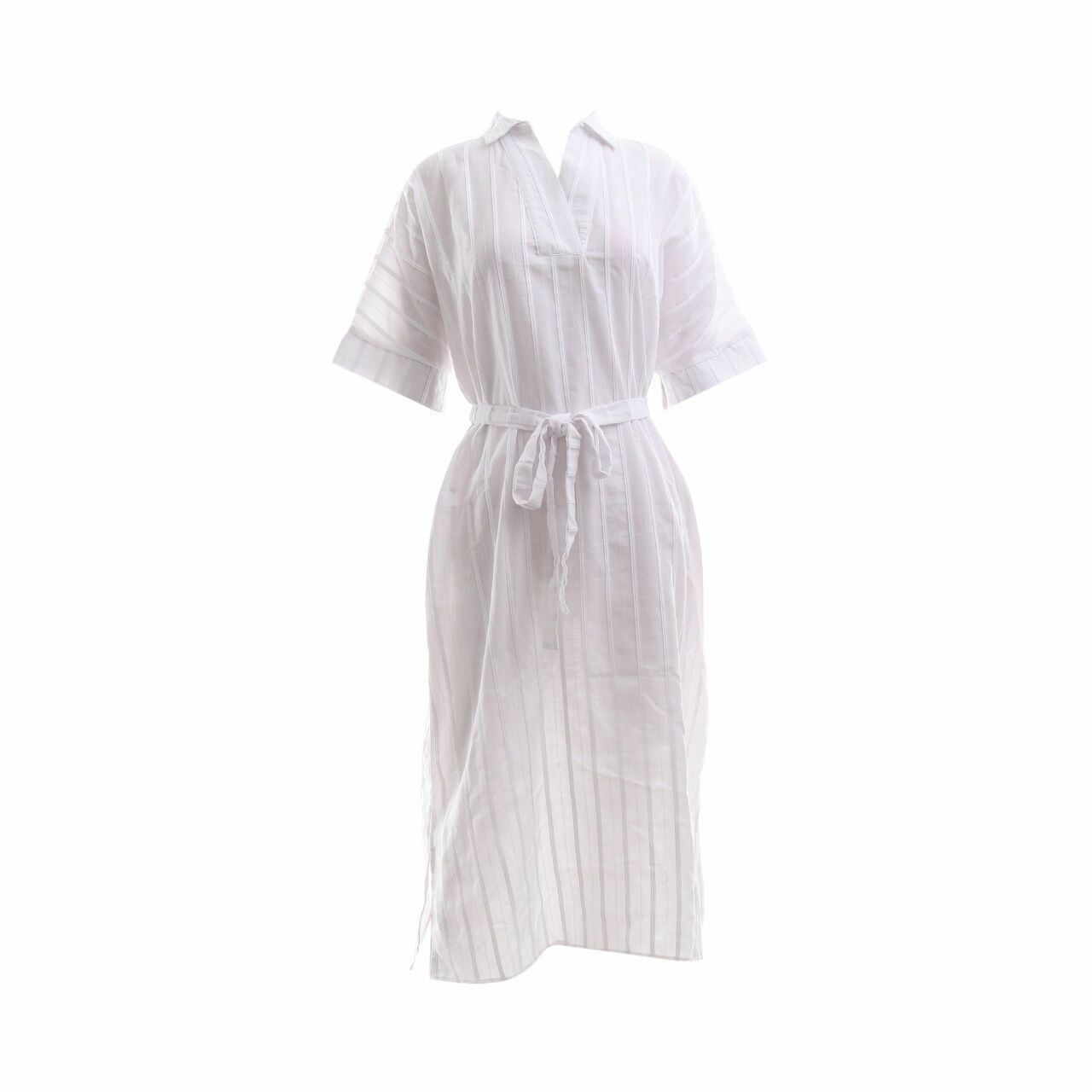 Cotton Ink Studio Off White Enrika Midi Dress