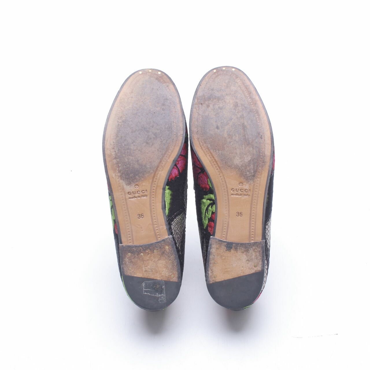  Gucci Jordaan Brocade Horsebit Floral Black Loafers Flats