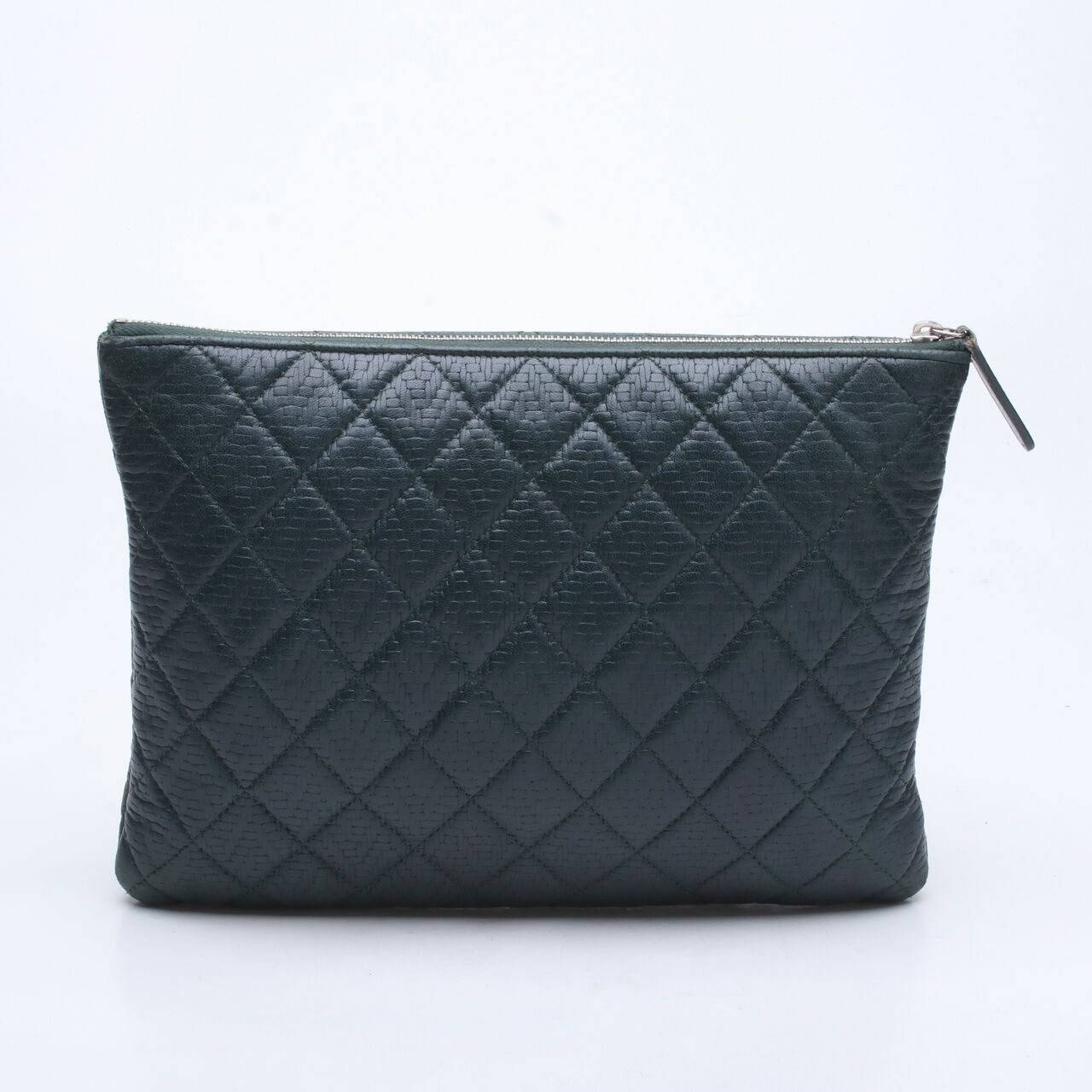 Chanel O Case Quilted Leather Dark Green #21