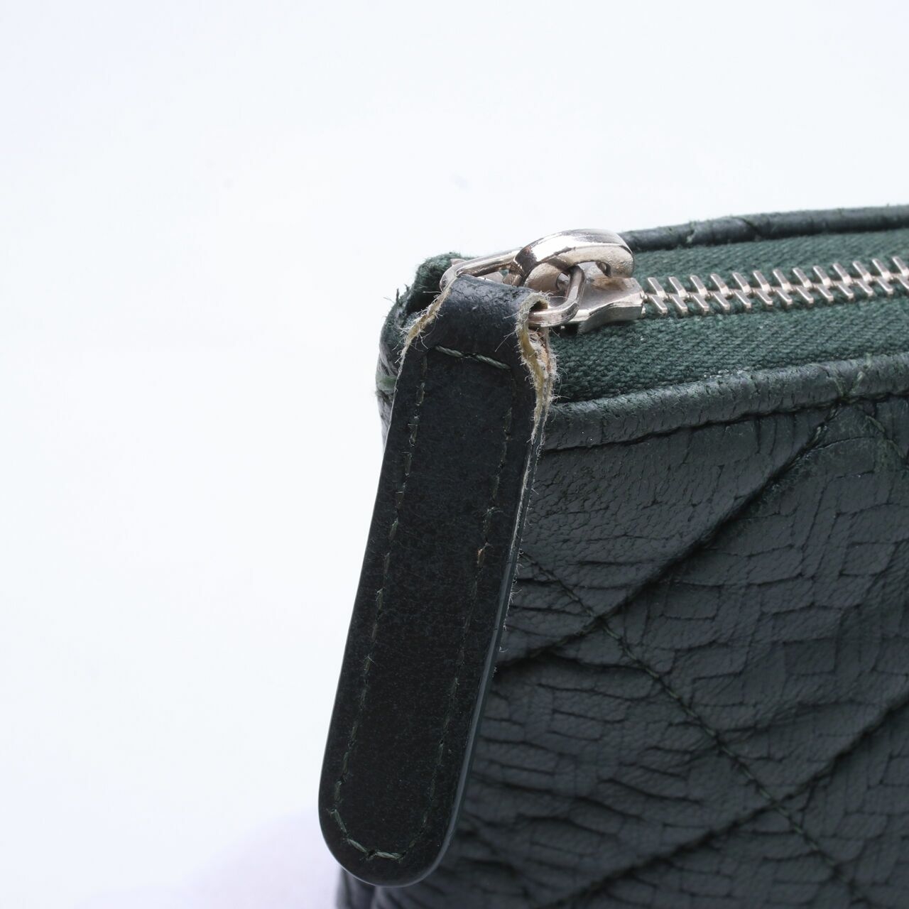 Chanel O Case Quilted Leather Dark Green #21