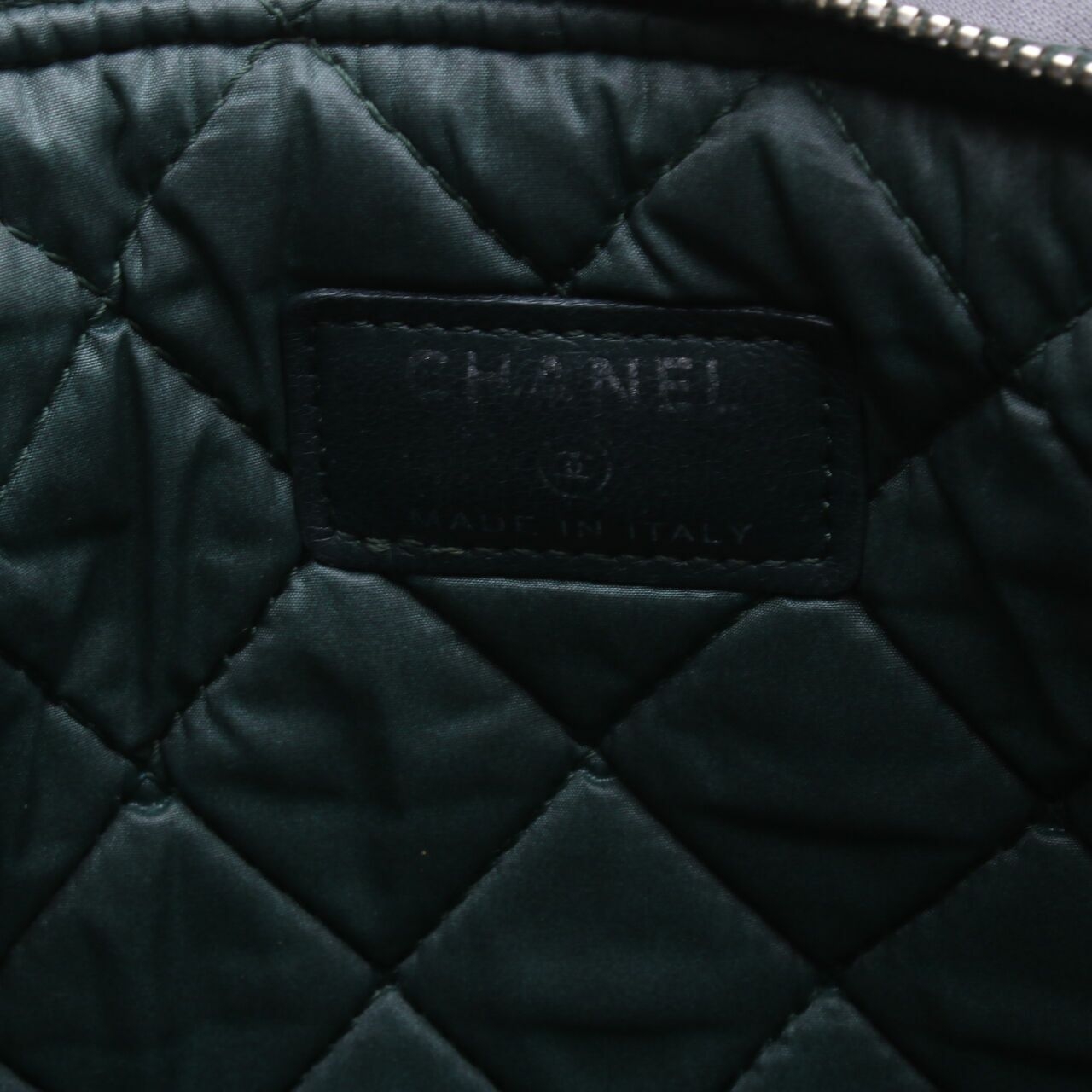 Chanel O Case Quilted Leather Dark Green #21