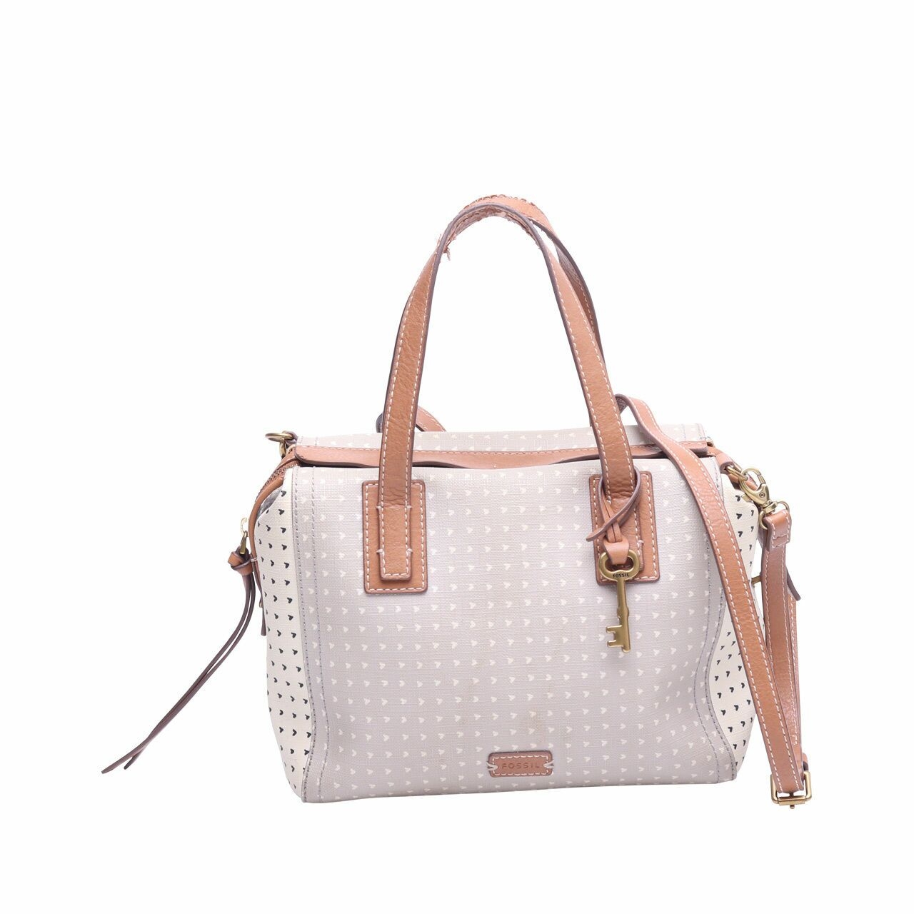 Fossil Grey & Off White Satchel