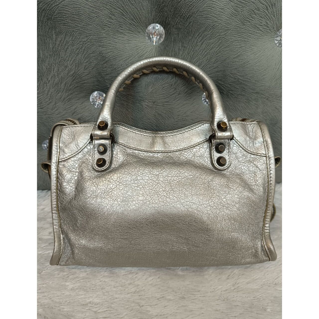 Balenciaga Mini City Classic Silver GHW #G 2014 Satchel