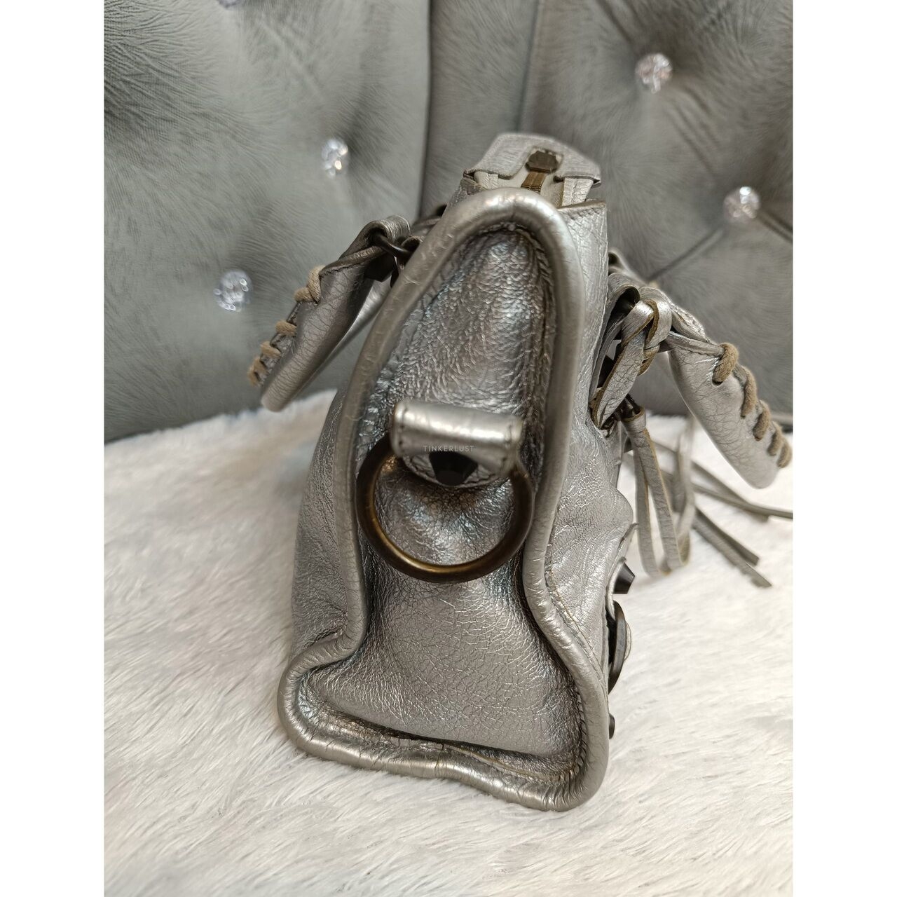 Balenciaga Mini City Classic Silver GHW #G 2014 Satchel