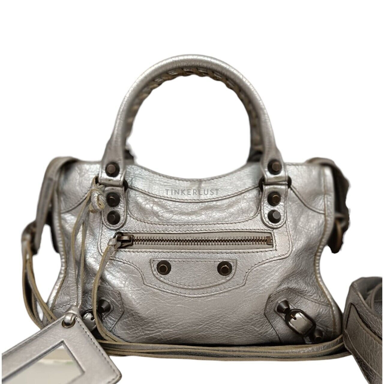 Balenciaga Mini City Classic Silver GHW #G 2014 Satchel