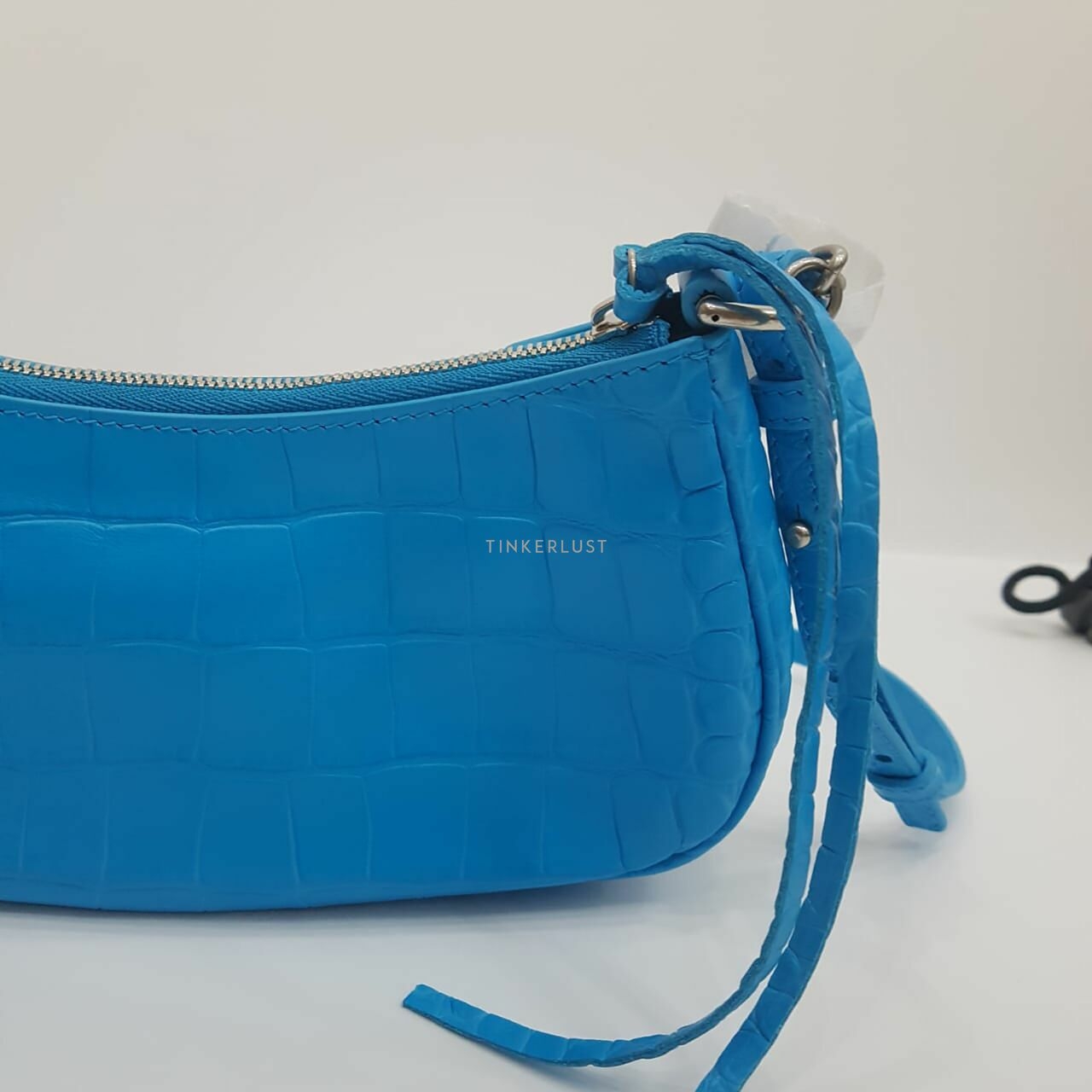 Balenciaga Le Cagole Mini Blue Cyan Swarovski Hardware Sling Bag