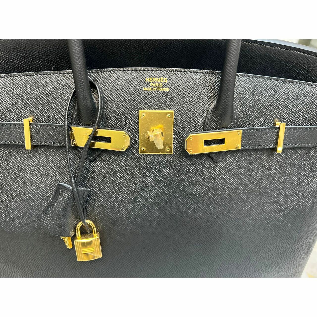 Hermes Birkin 35 Black Epsom GHW #X  Handbag