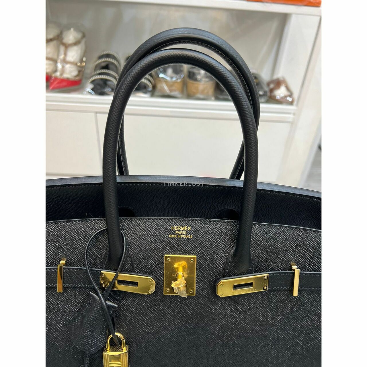 Hermes Birkin 35 Black Epsom GHW #X  Handbag