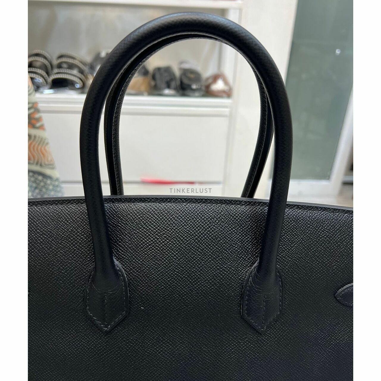 Hermes Birkin 35 Black Epsom GHW #X  Handbag