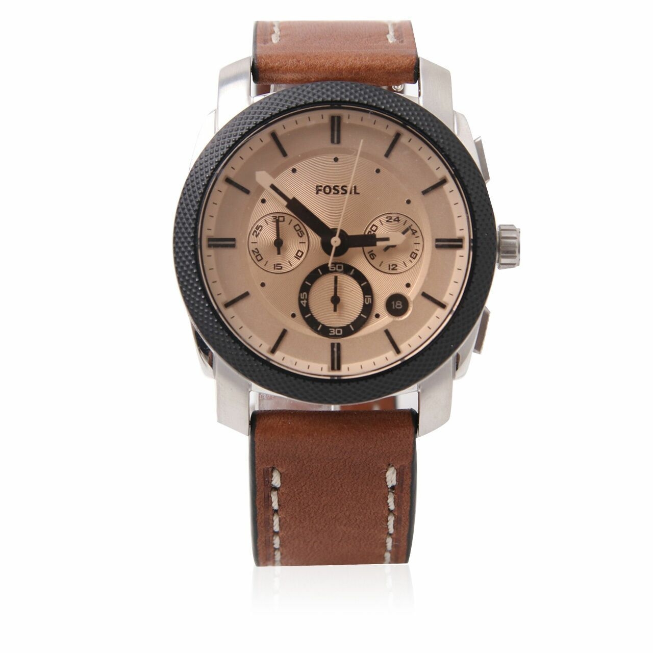 Fossil FS5620 Machine Chronograph Brown Leather Watch