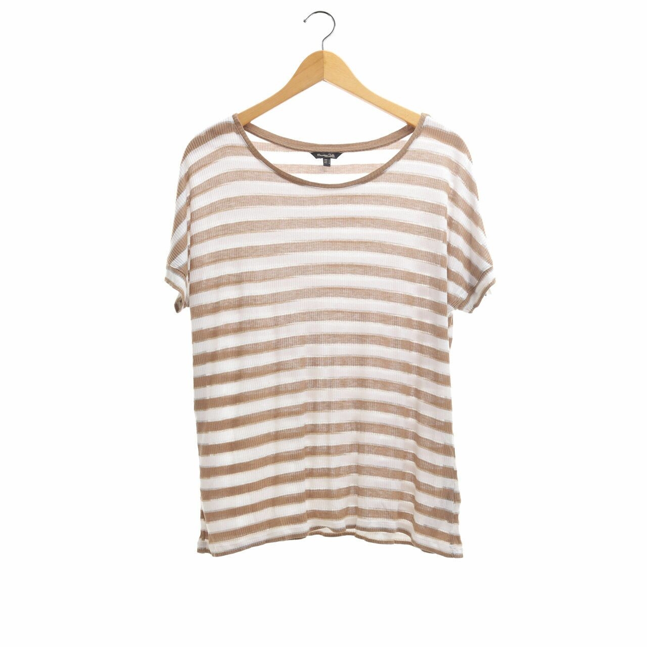 Massimo Dutti Brown & White Striped Blouse