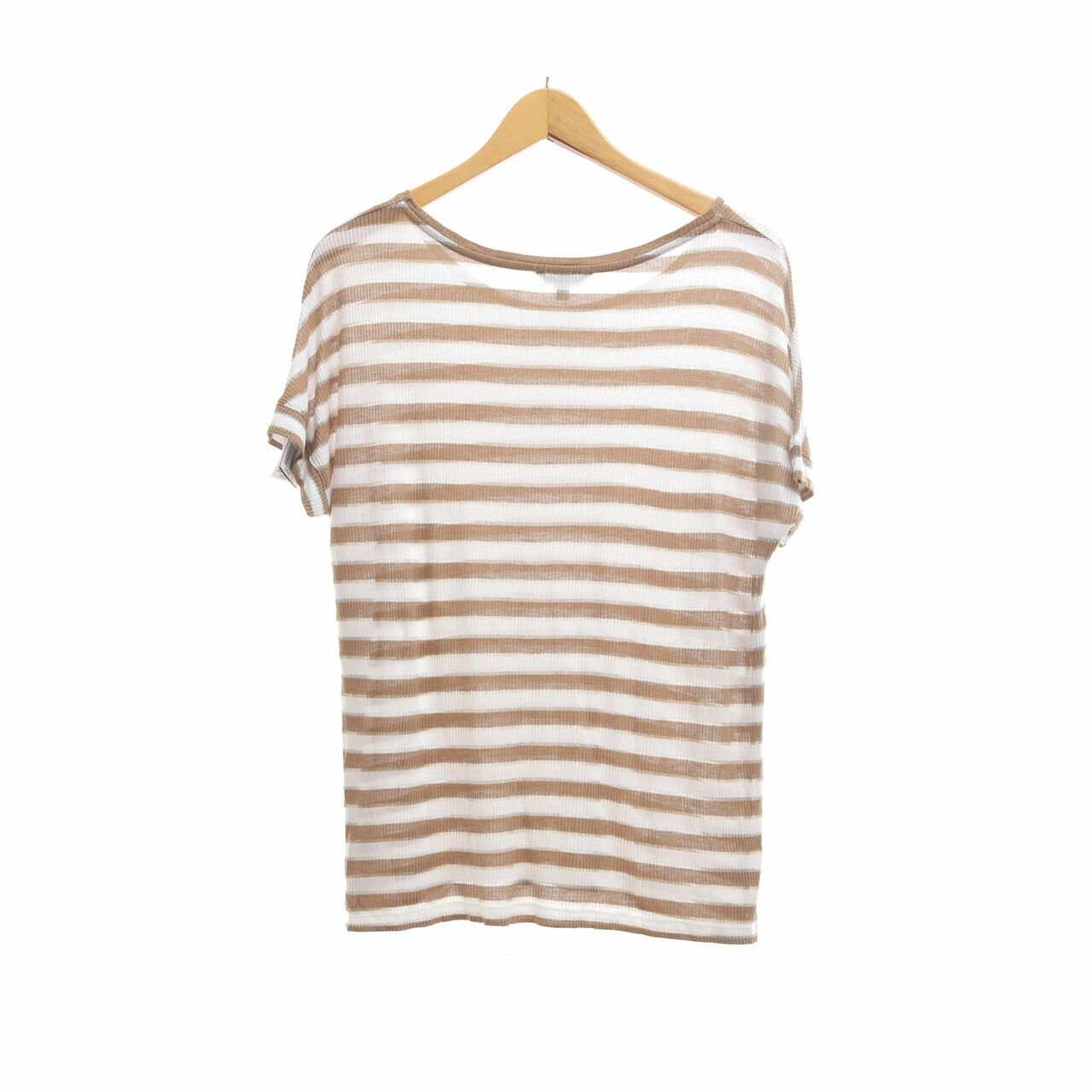 Massimo Dutti Brown & White Striped Blouse