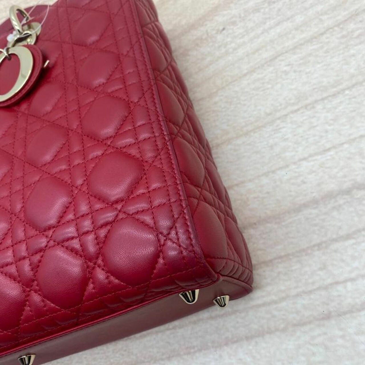 Christian Dior Lady Dior Large Red Bag 2014 Satchel