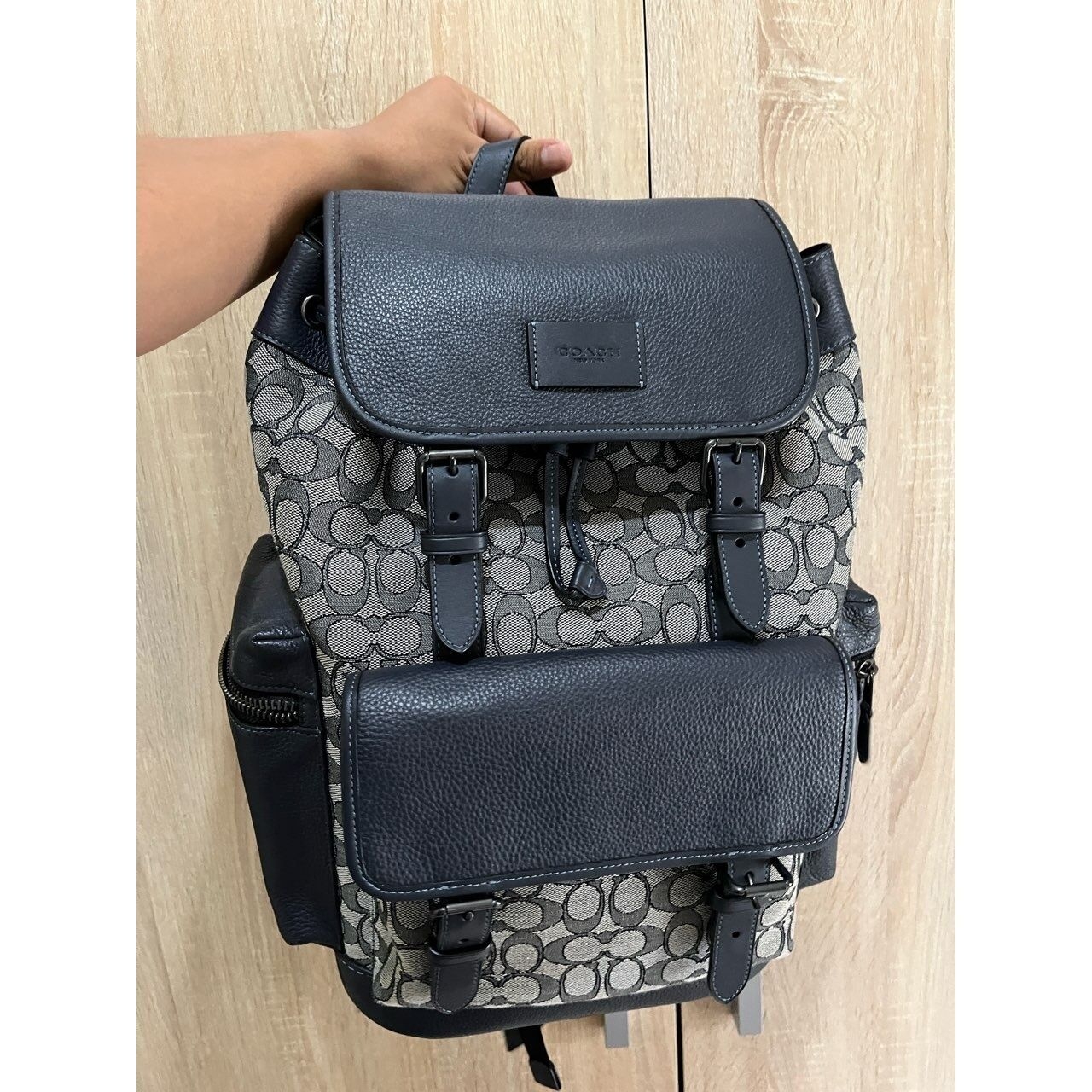 Coach Sprint Signature Jacquard Navy Backpack