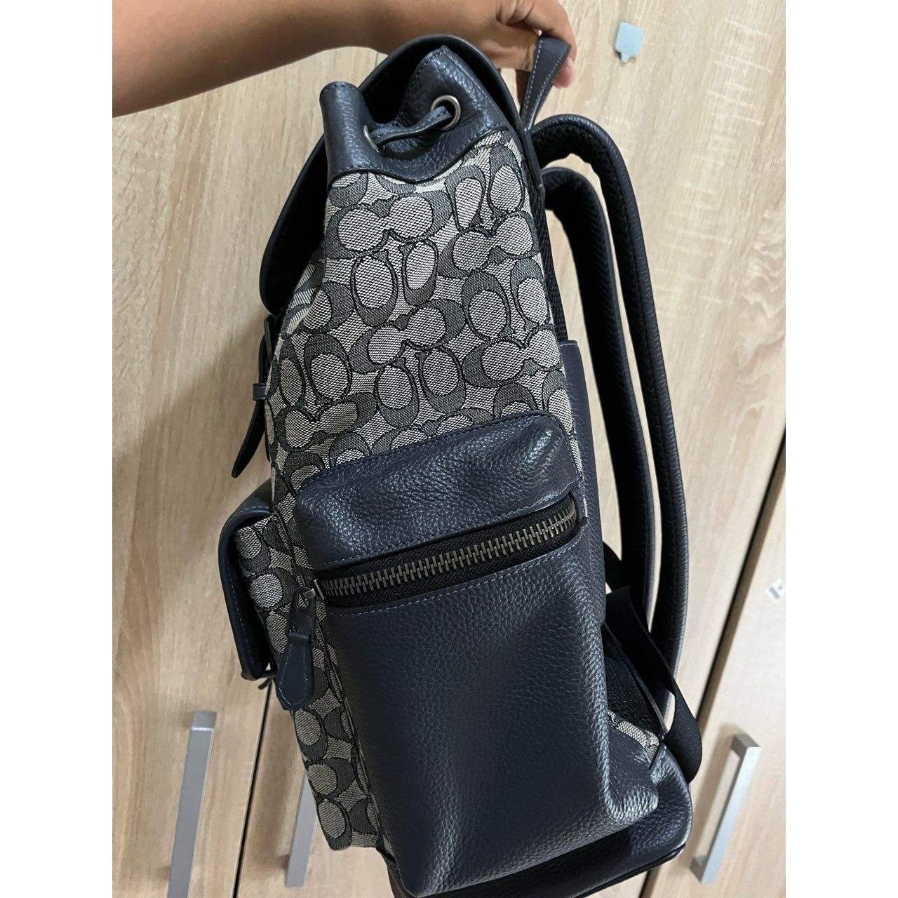 Coach Sprint Signature Jacquard Navy Backpack