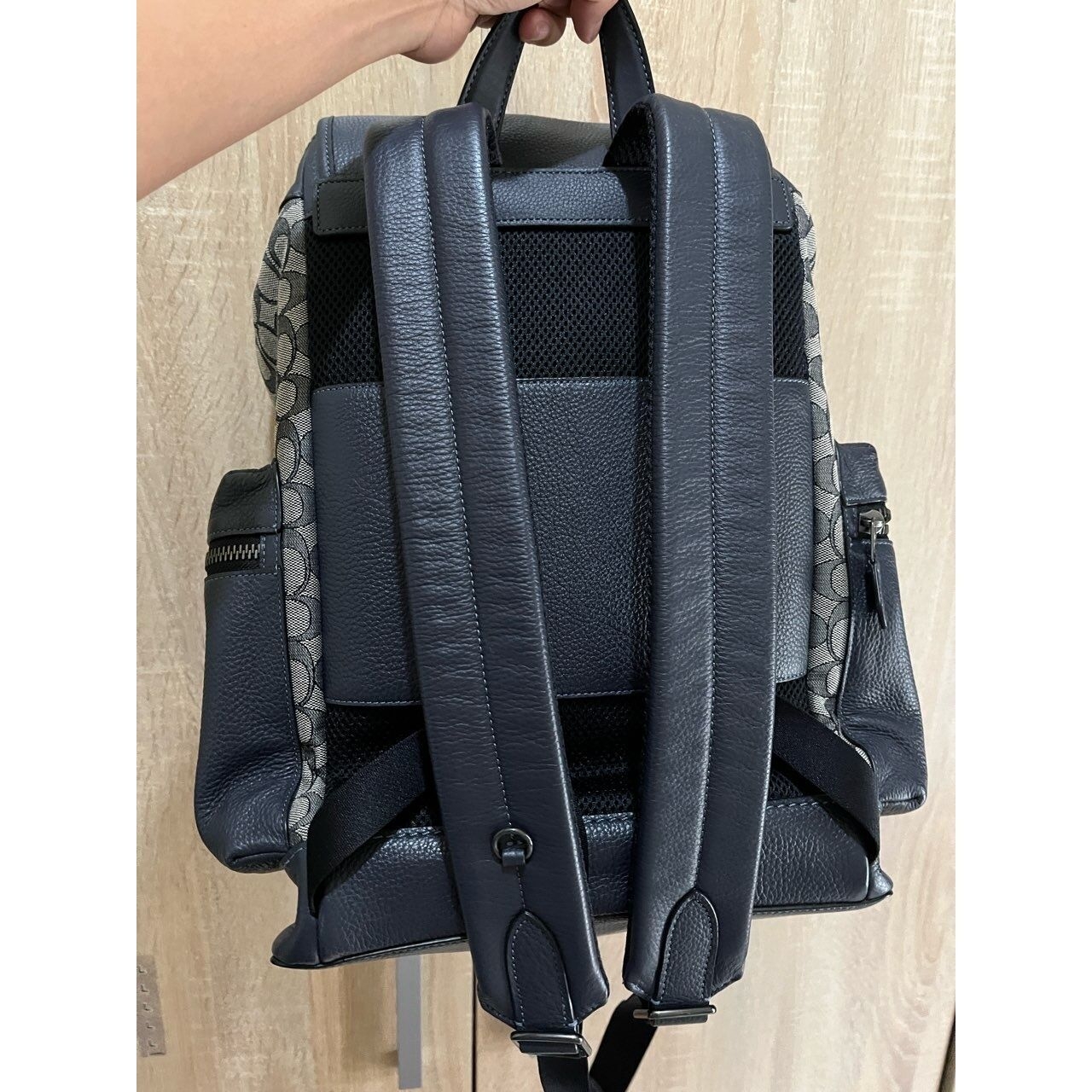 Coach Sprint Signature Jacquard Navy Backpack