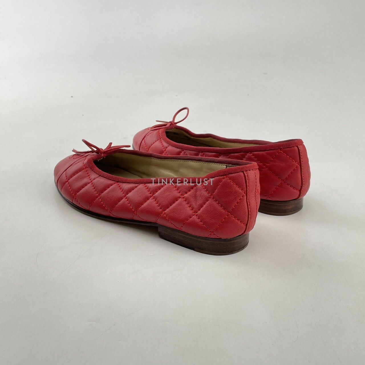 Chanel CC Ballerina Flats In Red Flats