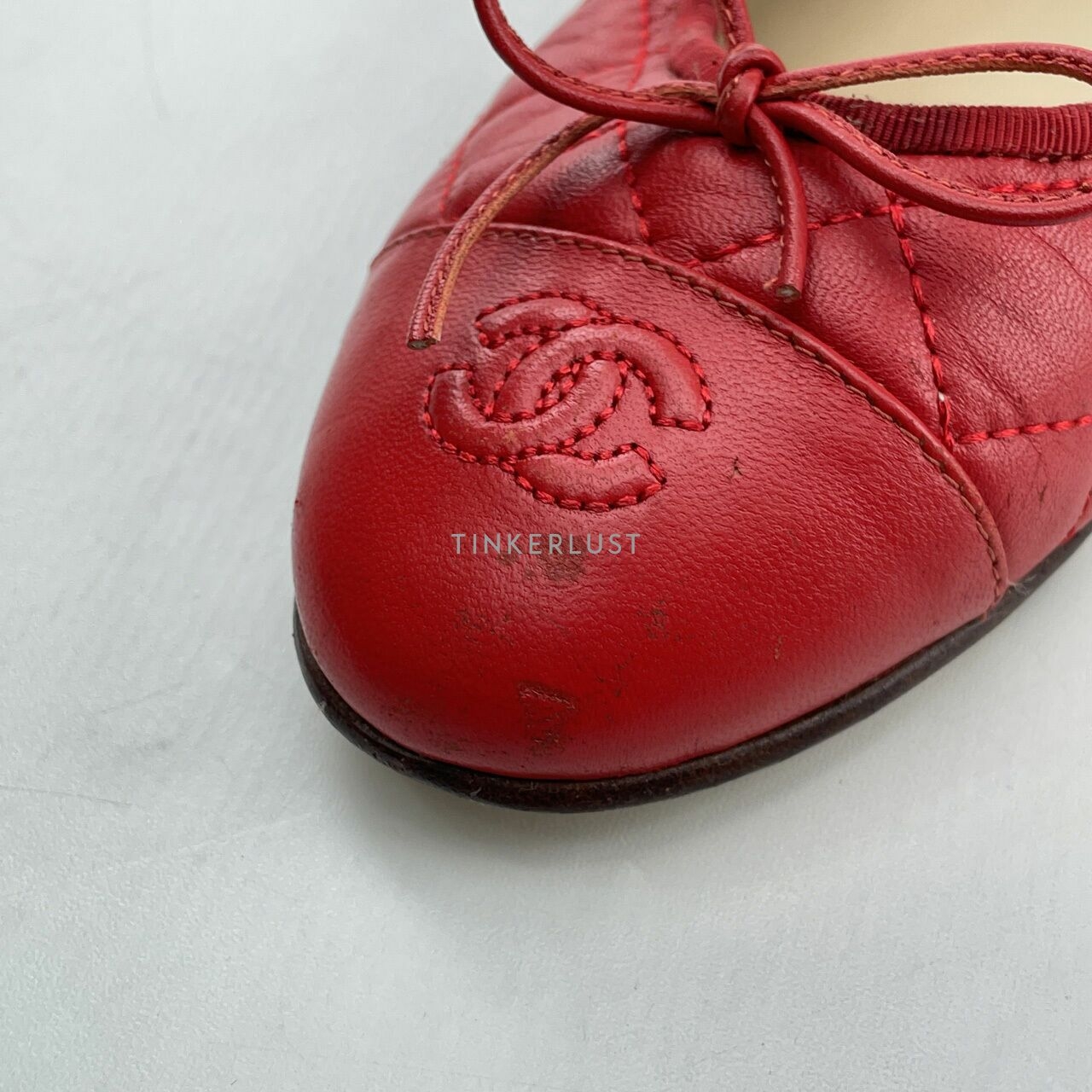 Chanel CC Ballerina Flats In Red Flats