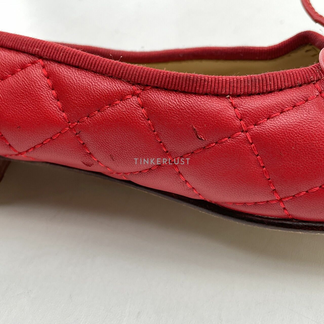 Chanel CC Ballerina Flats In Red Flats