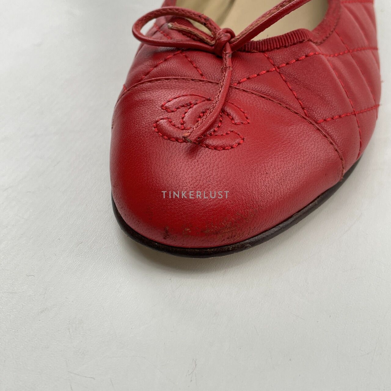 Chanel CC Ballerina Flats In Red Flats