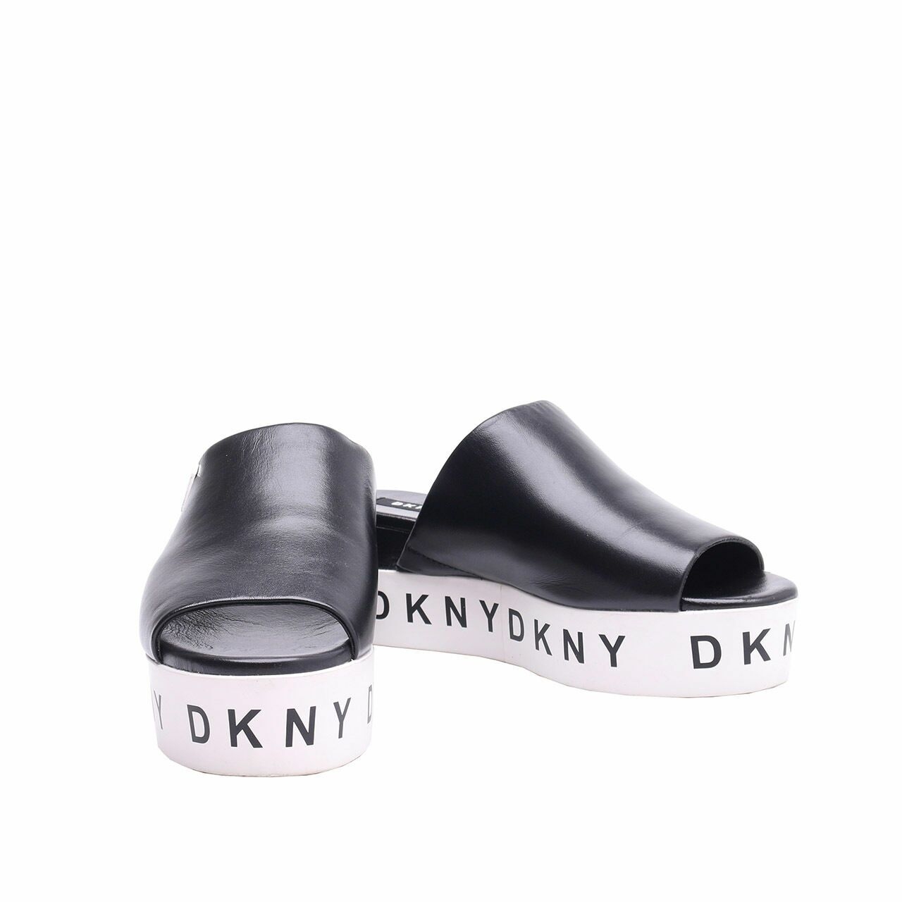 DKNY Black Carli Platform Sli Sandals