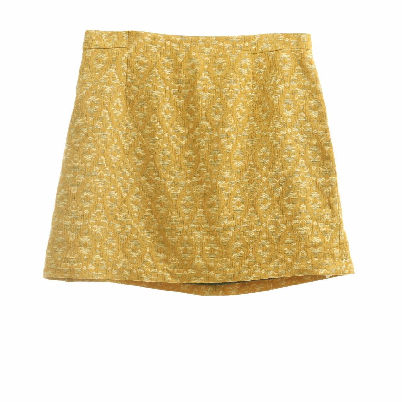 Zara Mustard Patterned Mini Skirt