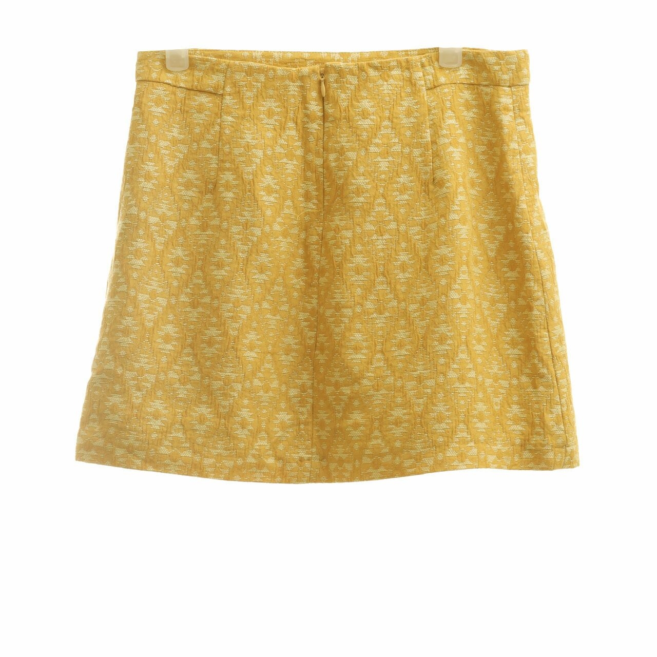 Zara Mustard Patterned Mini Skirt