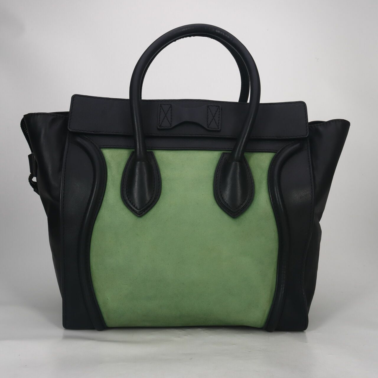 Celine Mini Luggage Two-colors Tote Bag Black Green