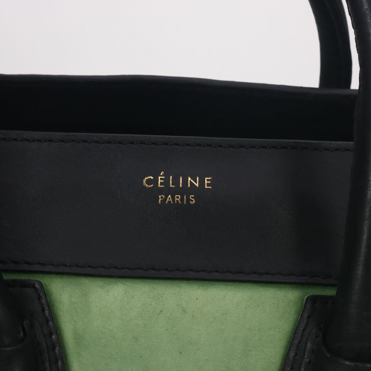 Celine Mini Luggage Two-colors Tote Bag Black Green