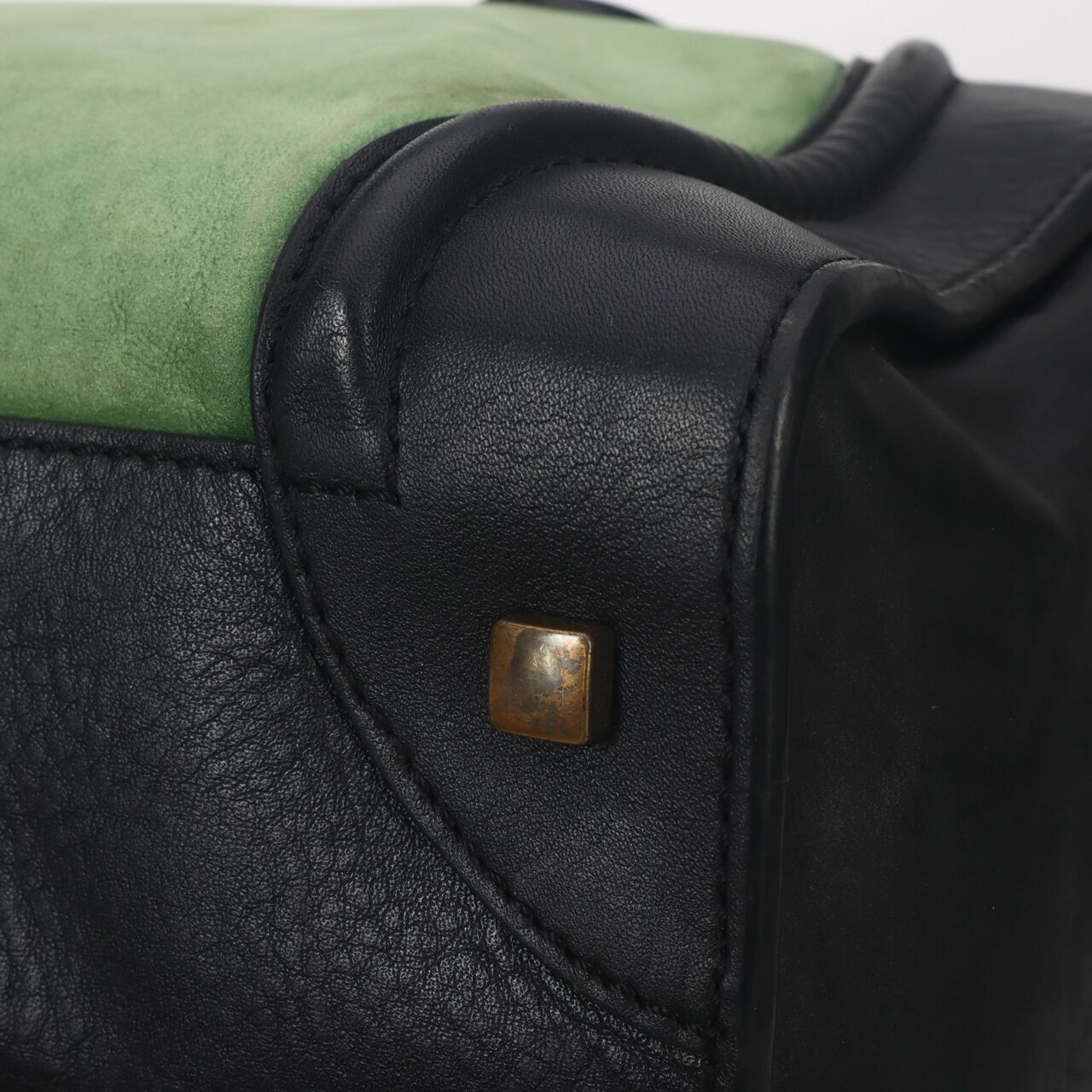 Celine Mini Luggage Two-colors Tote Bag Black Green