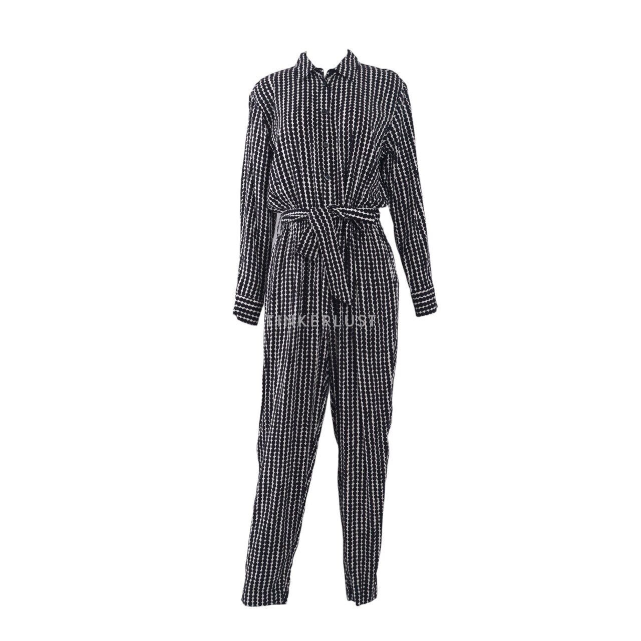 UNIQLO Black & White Polkadots Jumpsuit