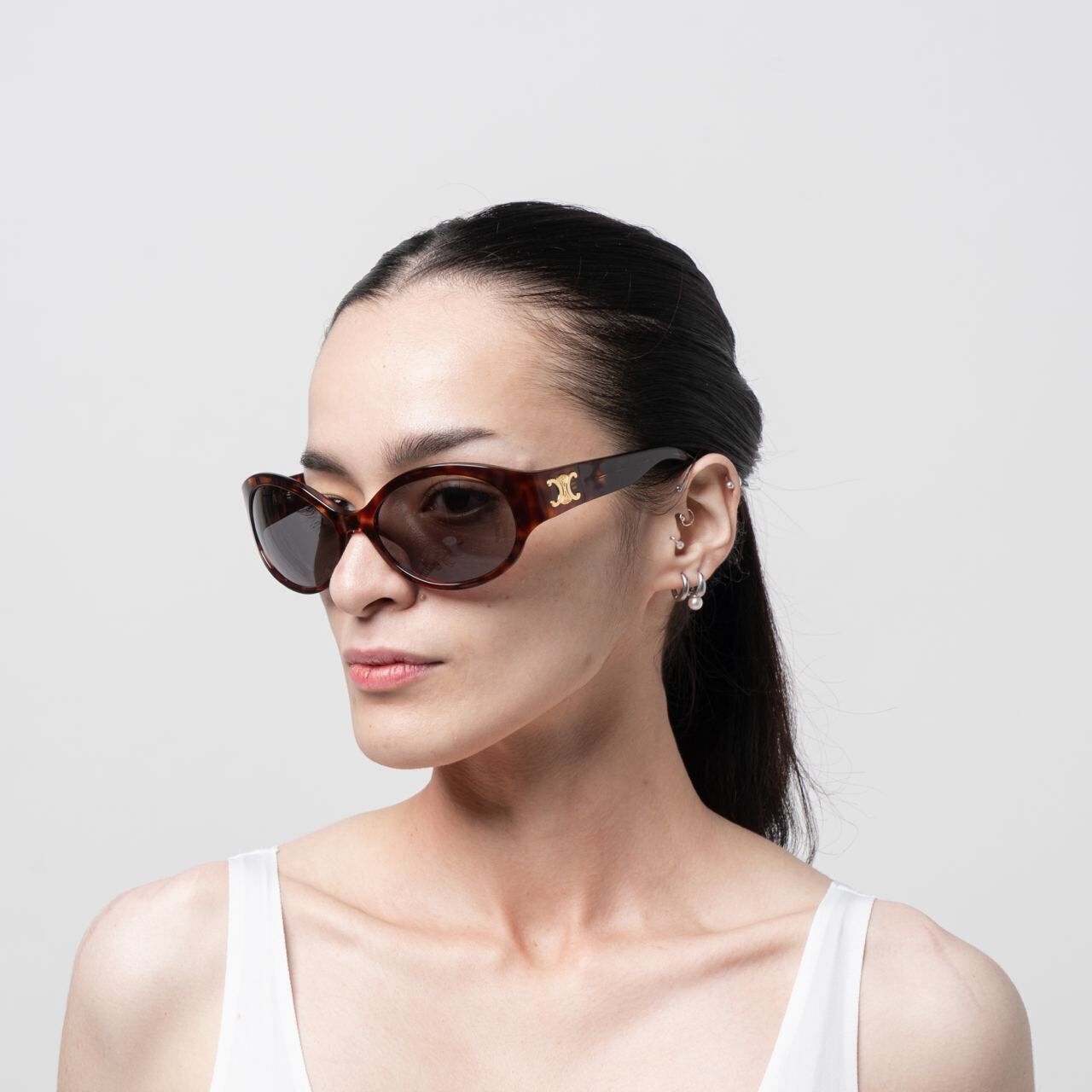 Celine Triomphe 11 Sunglasses in Acetate Red Havana