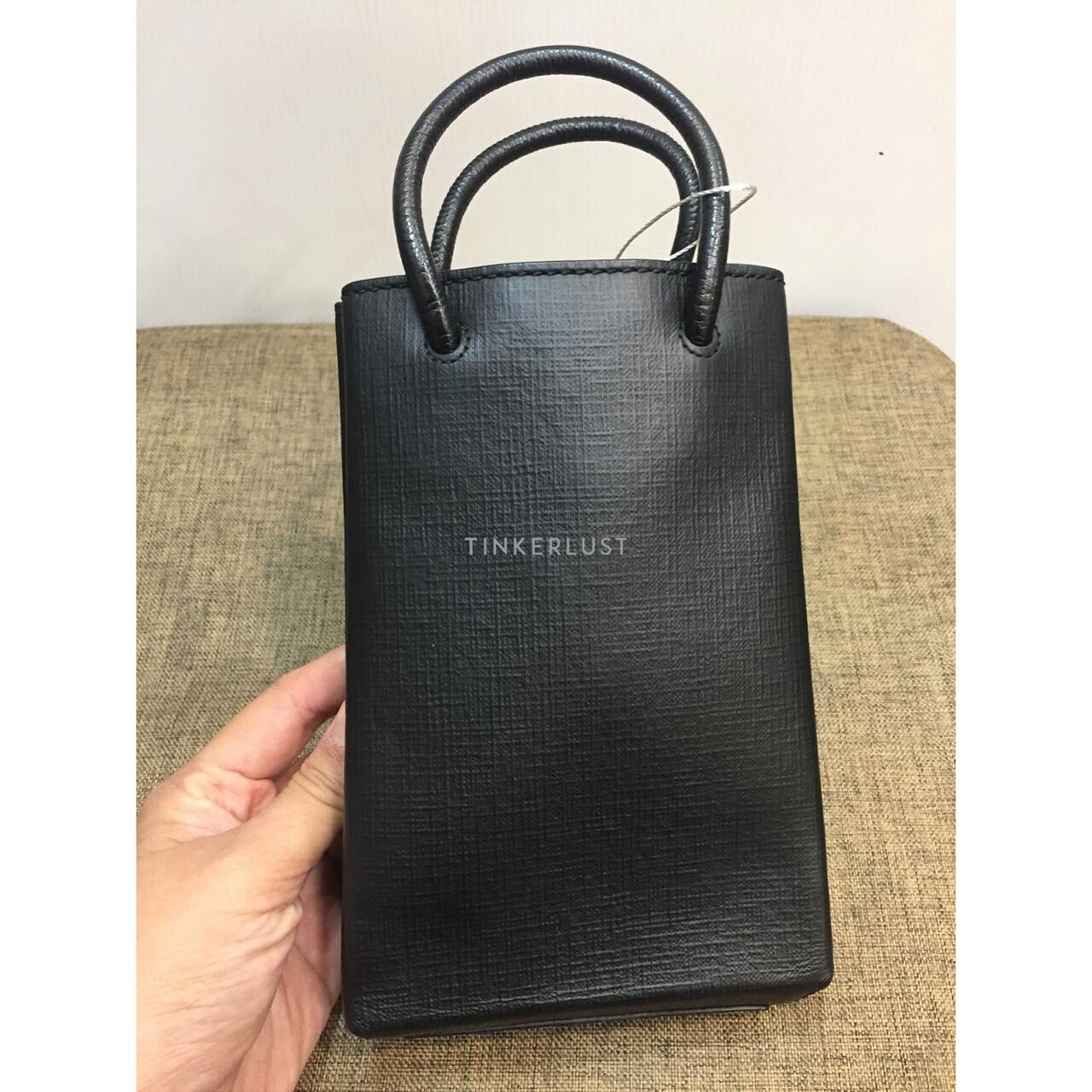 Balenciaga Phone Holder Bag Leather Black 2020 Sling Bag