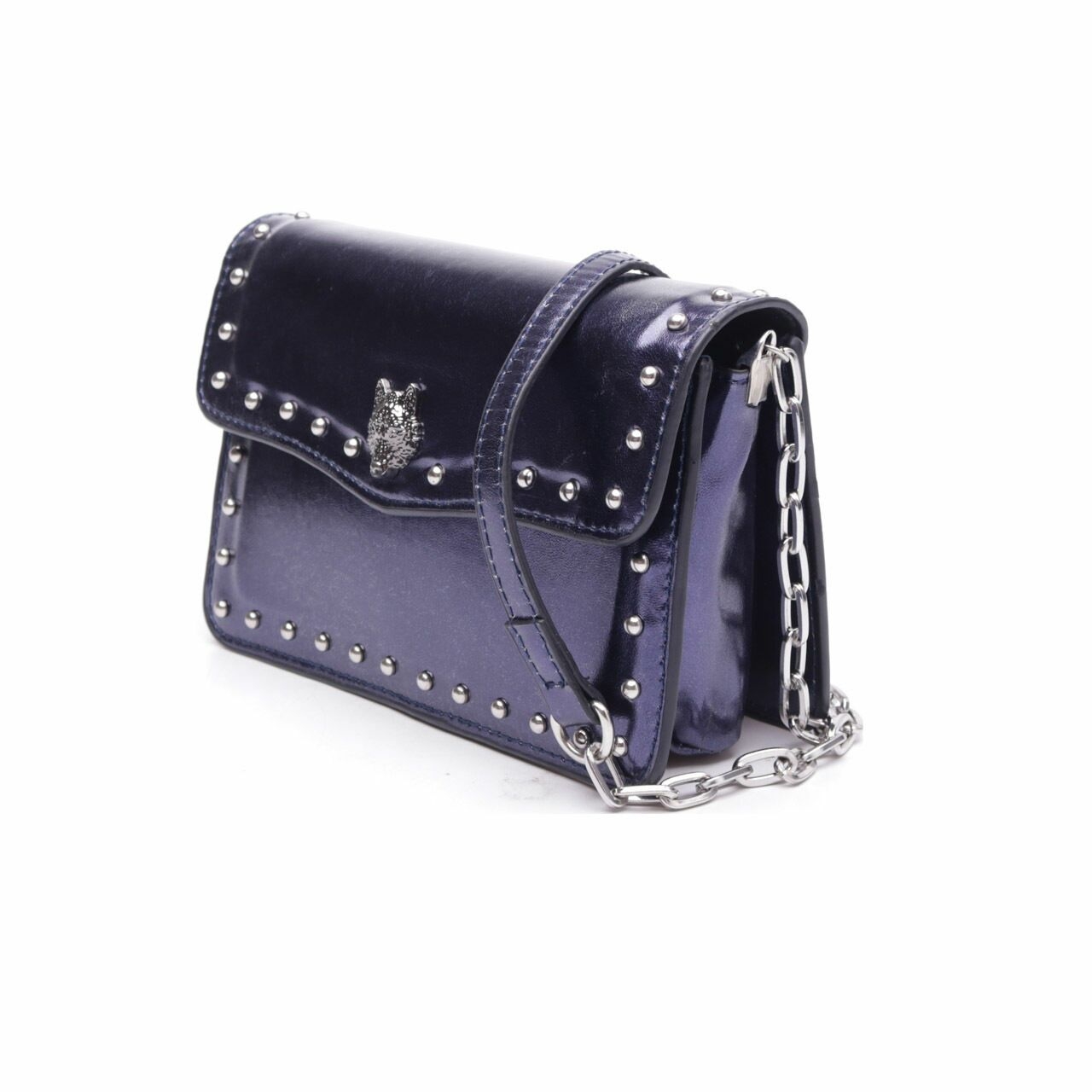 Mango Blue Metallic Sling Bag