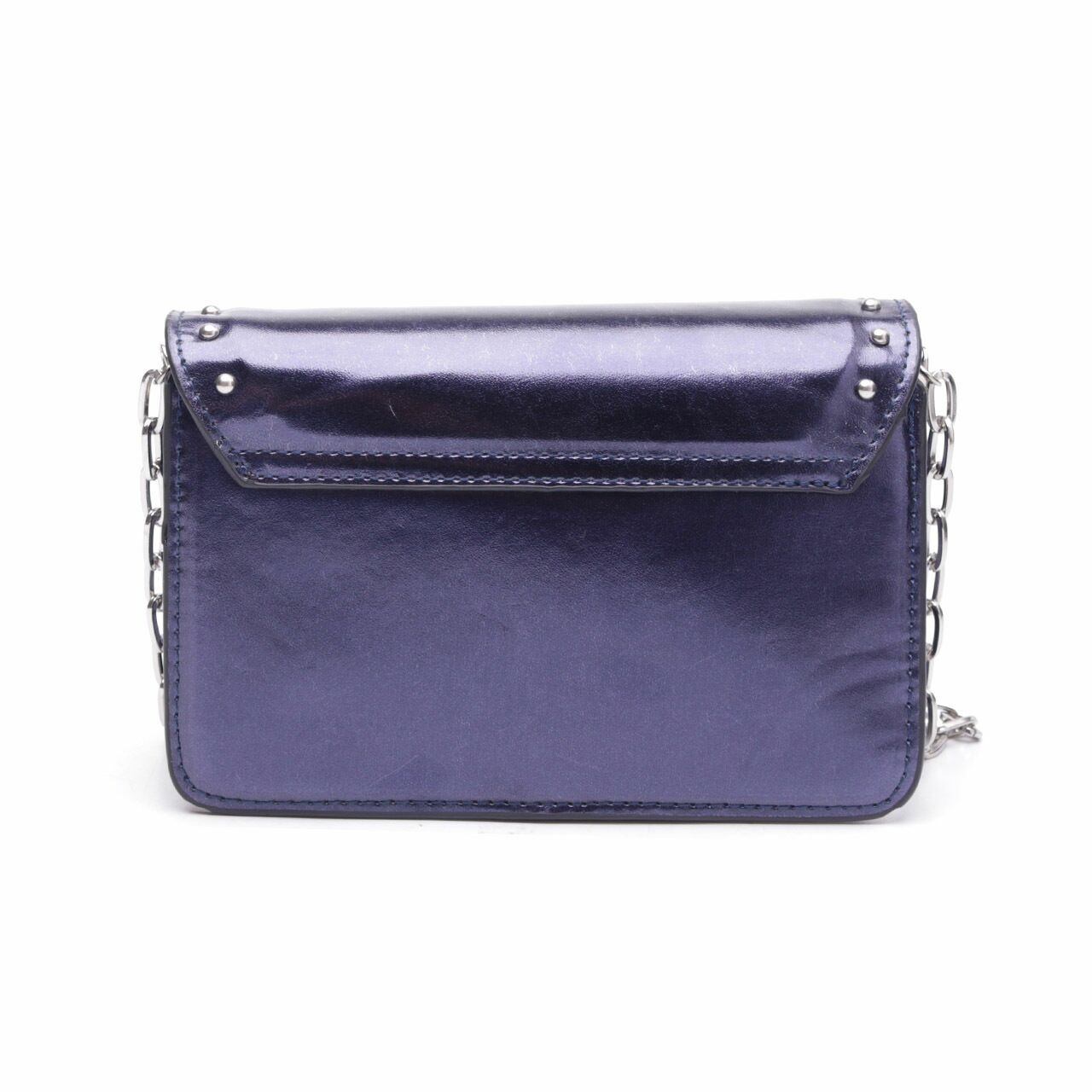 Mango Blue Metallic Sling Bag