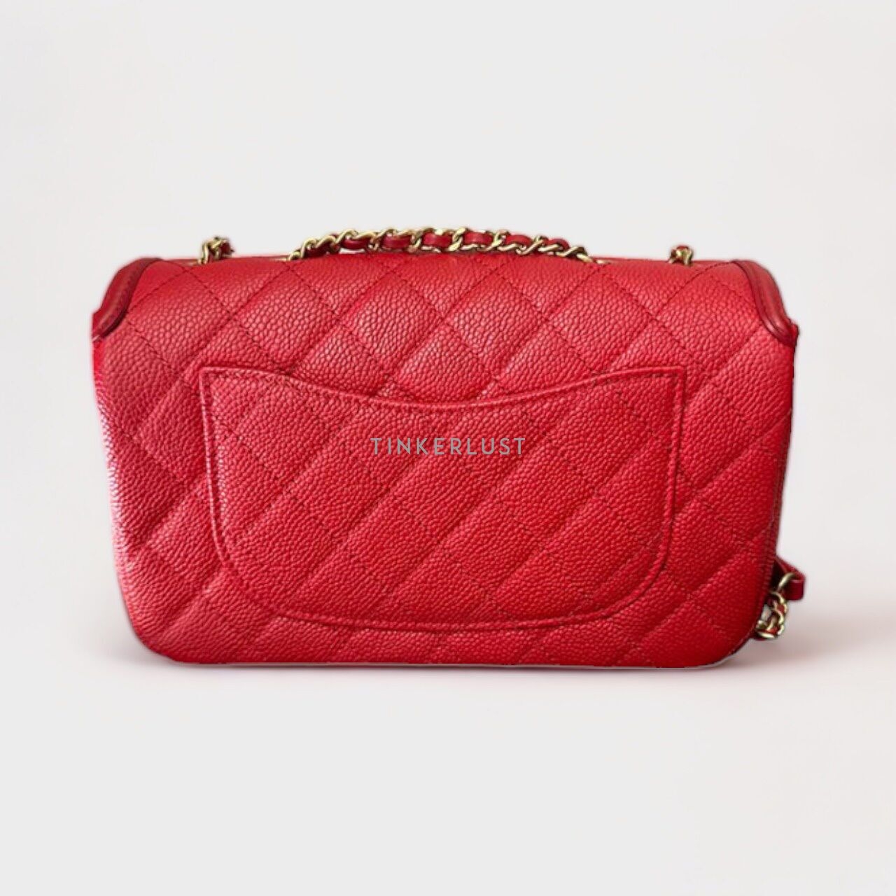 Chanel Filigree Small Red Quilted Caviar #22 GHW Sling Bag