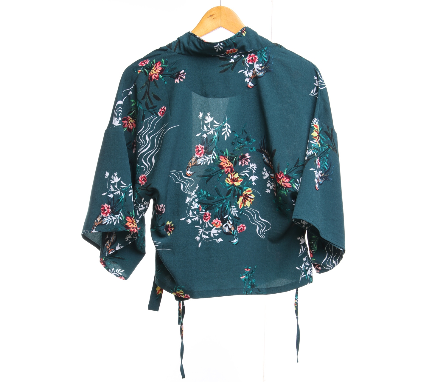 Cotton On Dark Green Floral Wrap Blouse