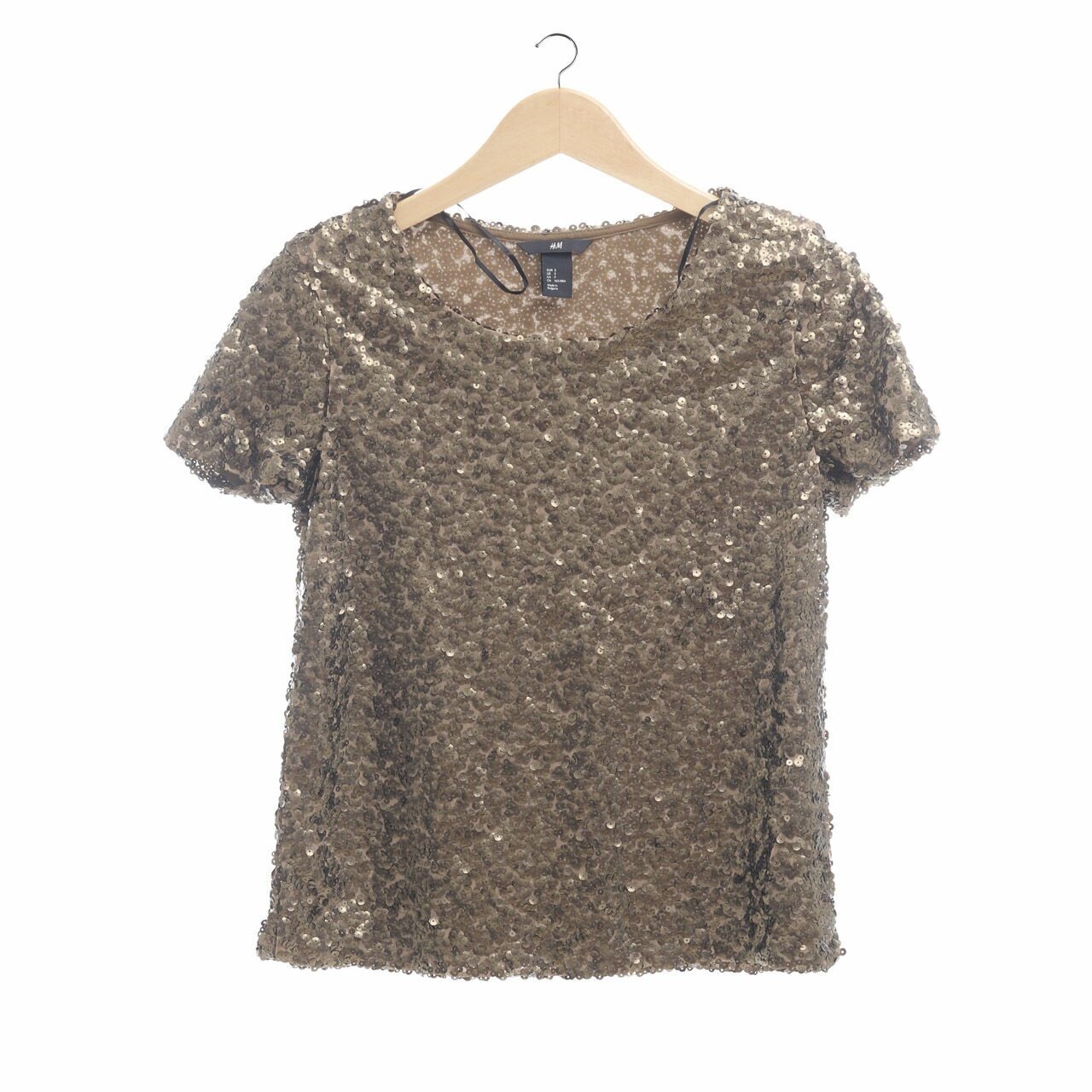 H&M Gold Sequin Blouse