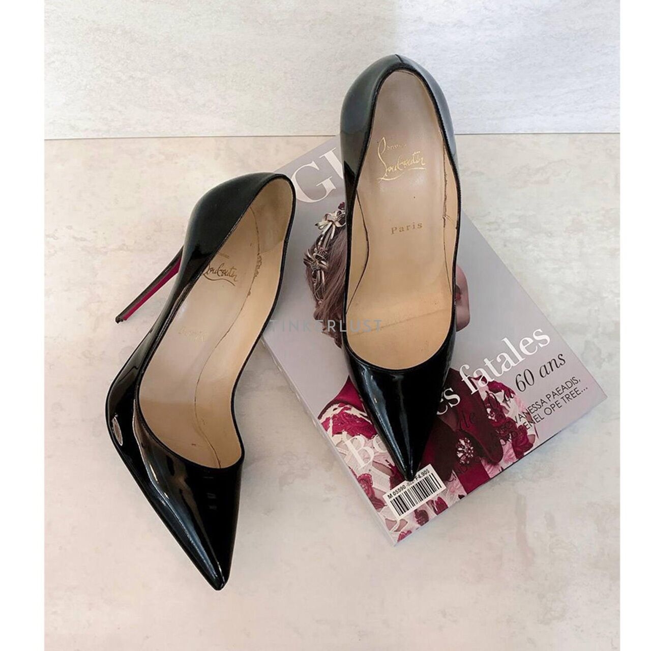 Christian Louboutin So Kate Black Patent Heels 