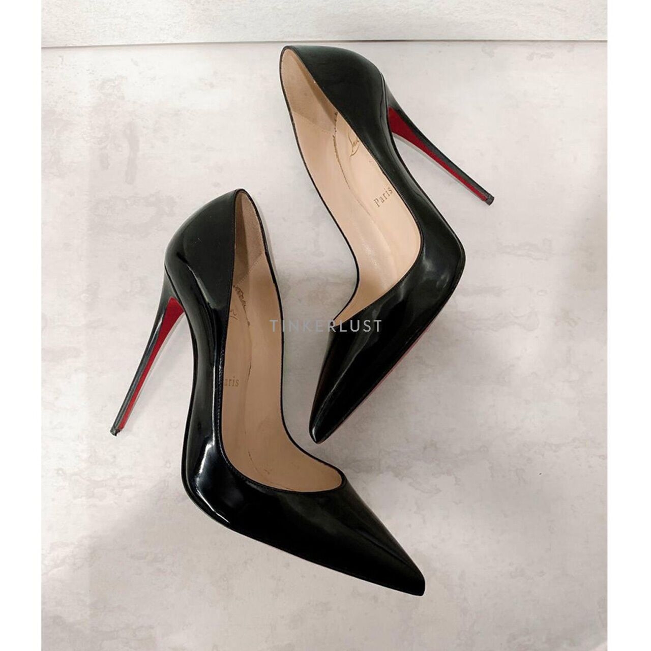 Christian Louboutin So Kate Black Patent Heels 