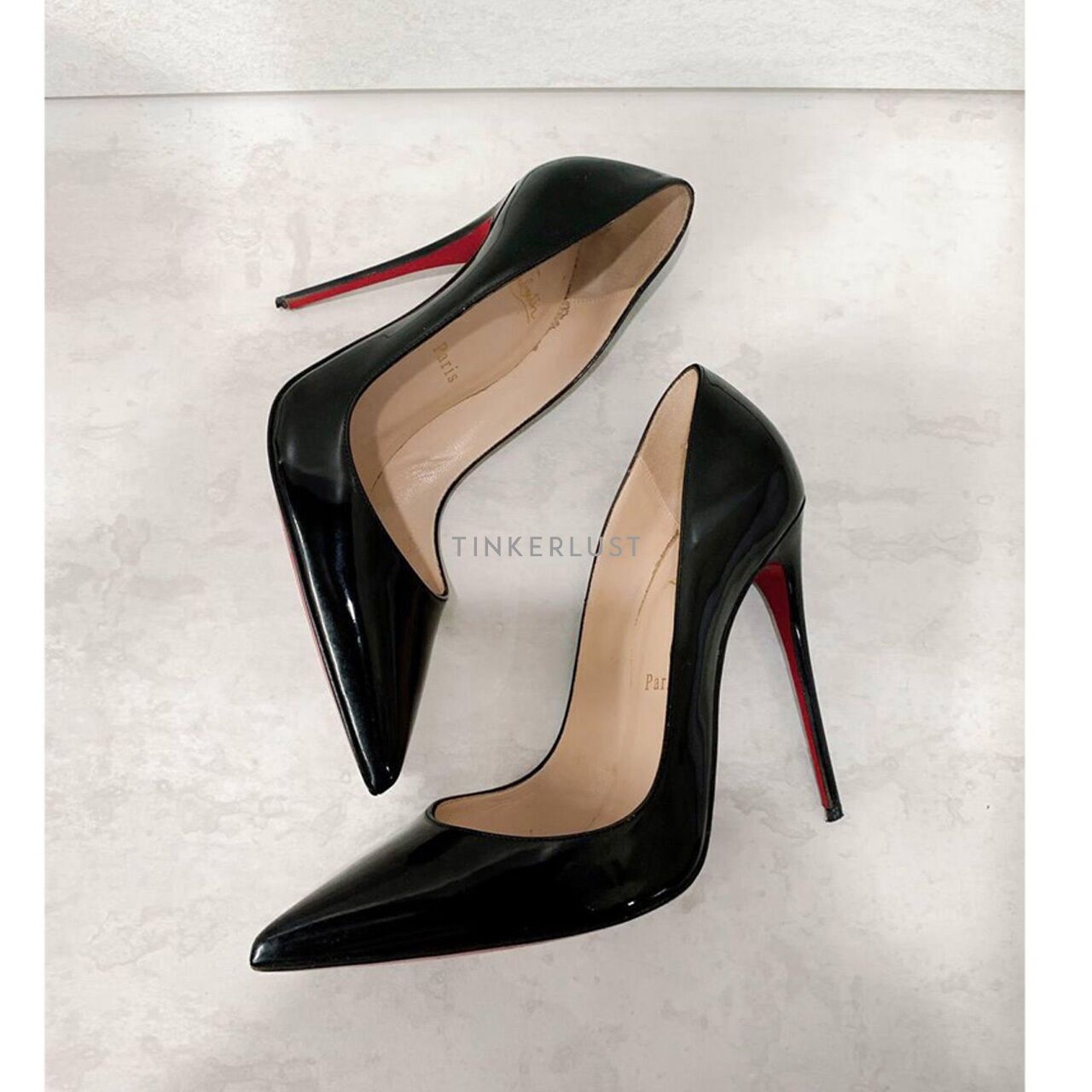 Christian Louboutin So Kate Black Patent Heels 