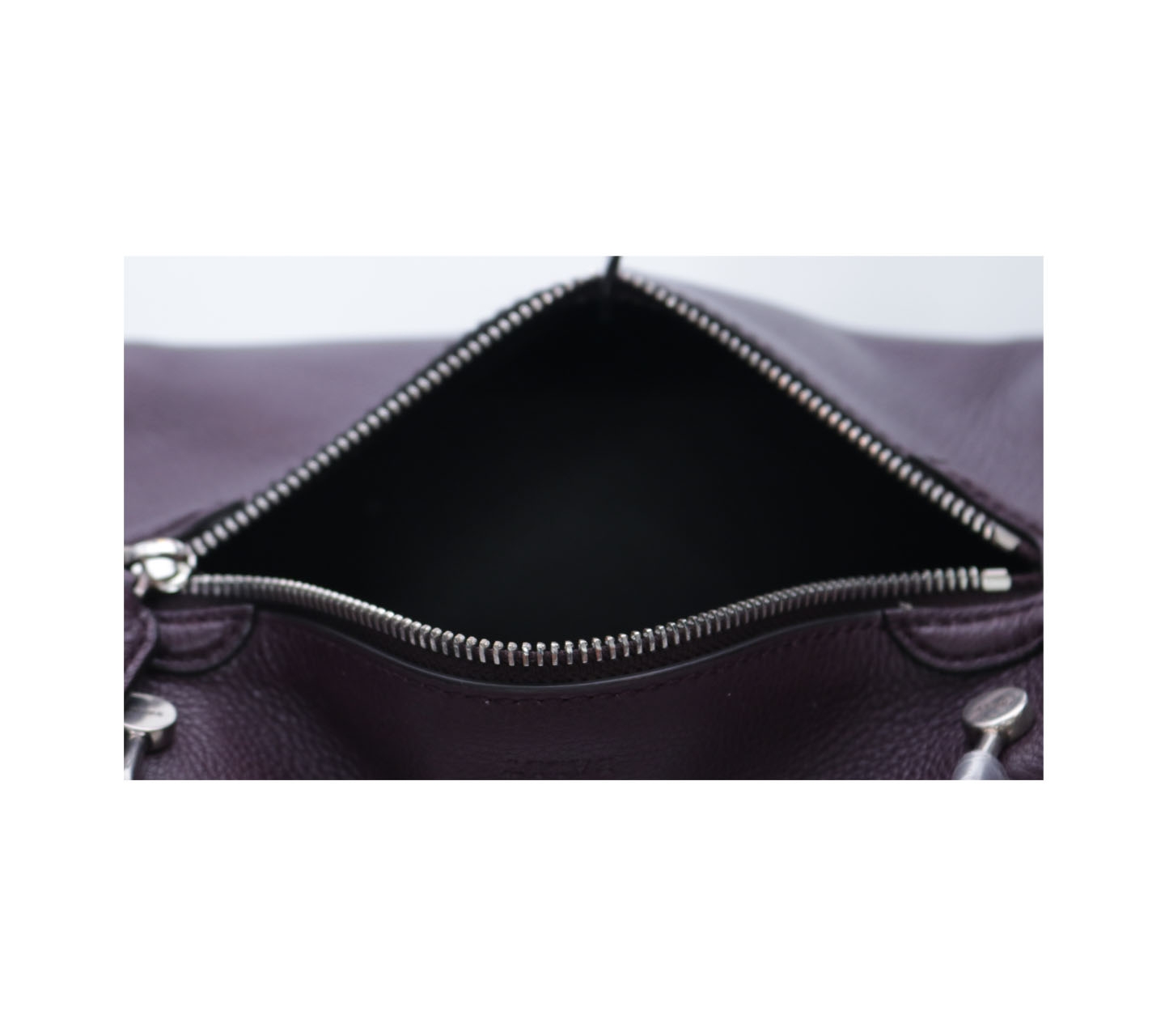 Bally Dark Purple Mini Zipped Leather Satchel