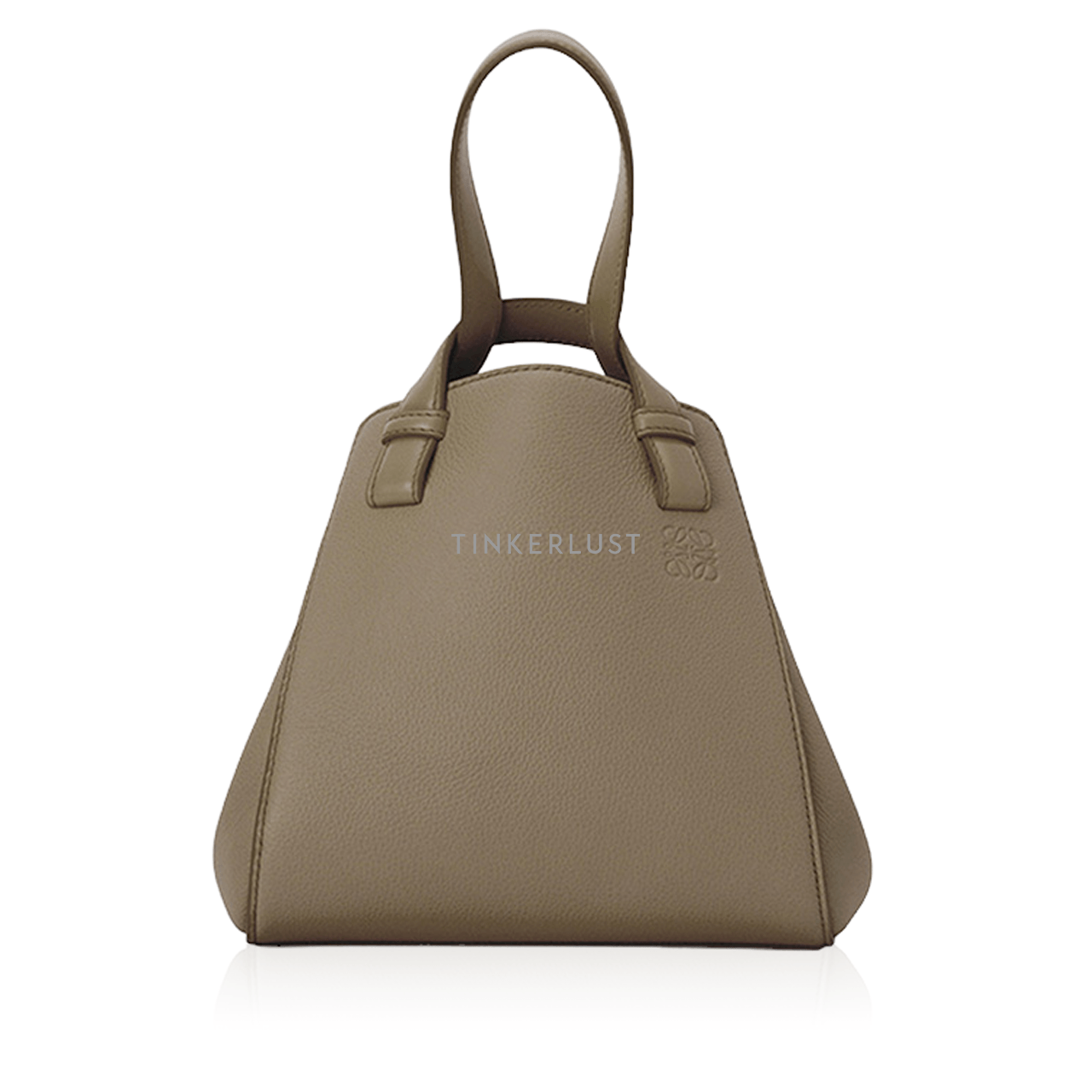 Loewe Hammock Nugget Bag in Laurel Green Soft Grained Leather with Detachable Shoulder Strap Satchel